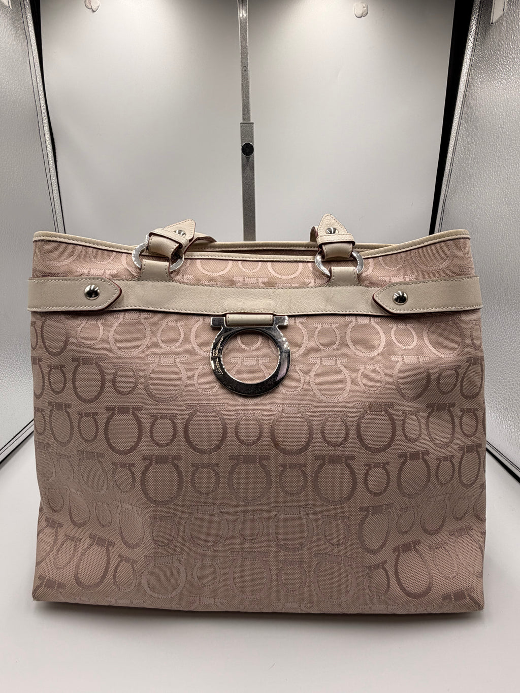 Salvatore Ferragamo Gancini Jacquard Tote