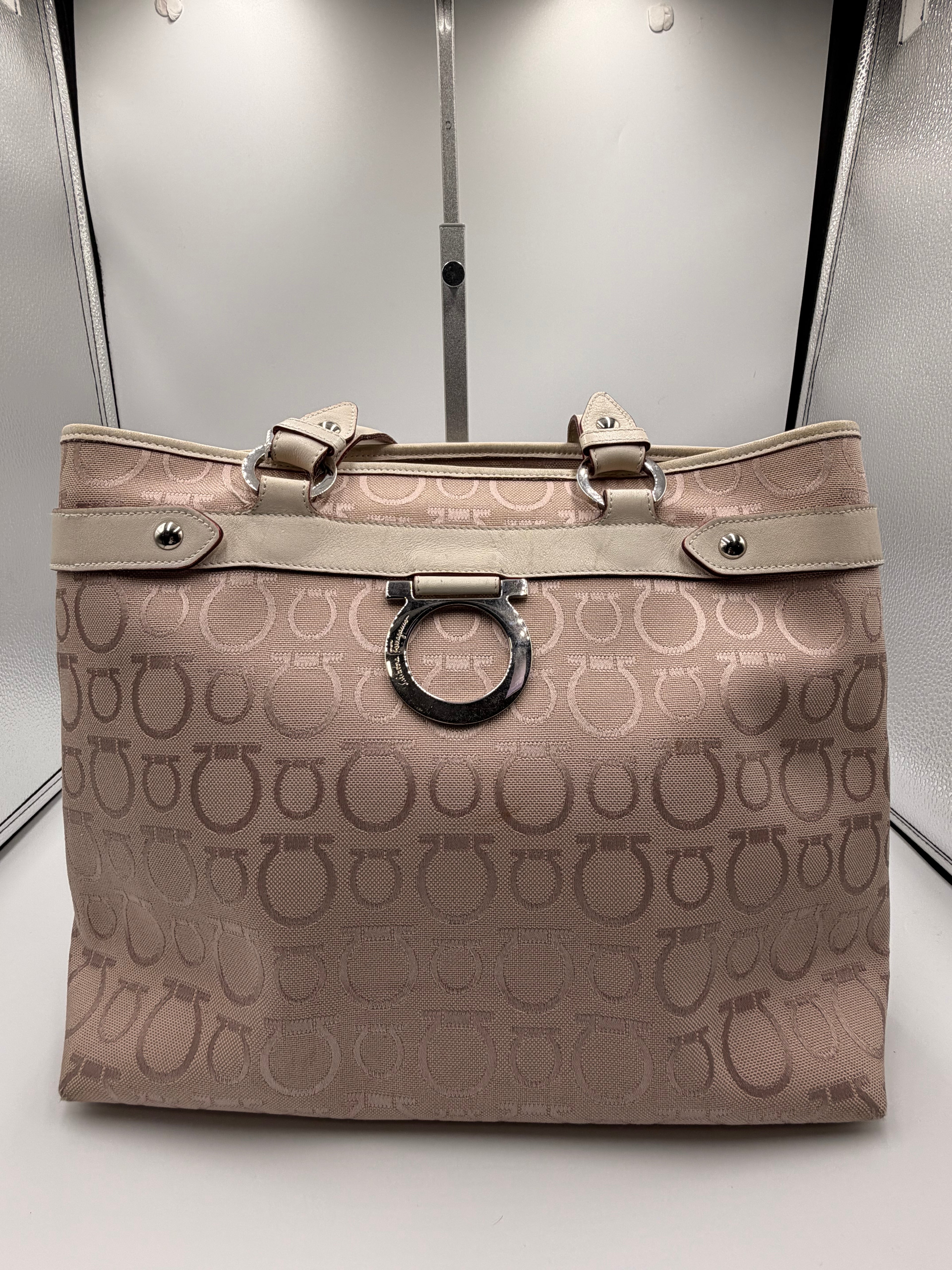 Salvatore Ferragamo Gancini Jacquard Tote