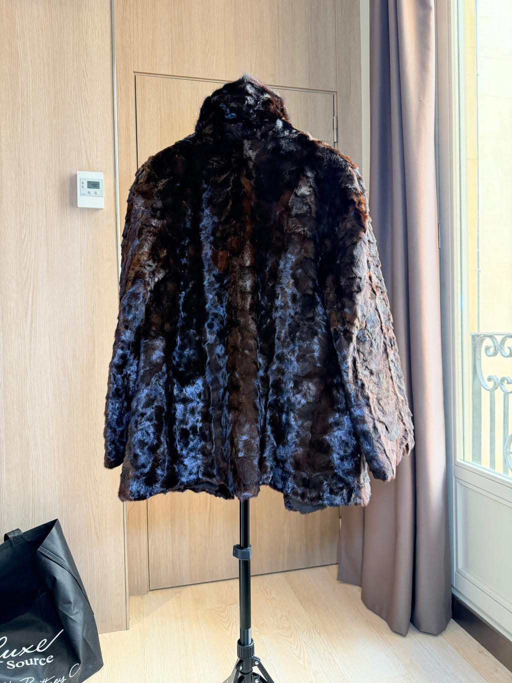 Vintage Sheared Beaver Fur Coat with Mink Collar – M/L- 024