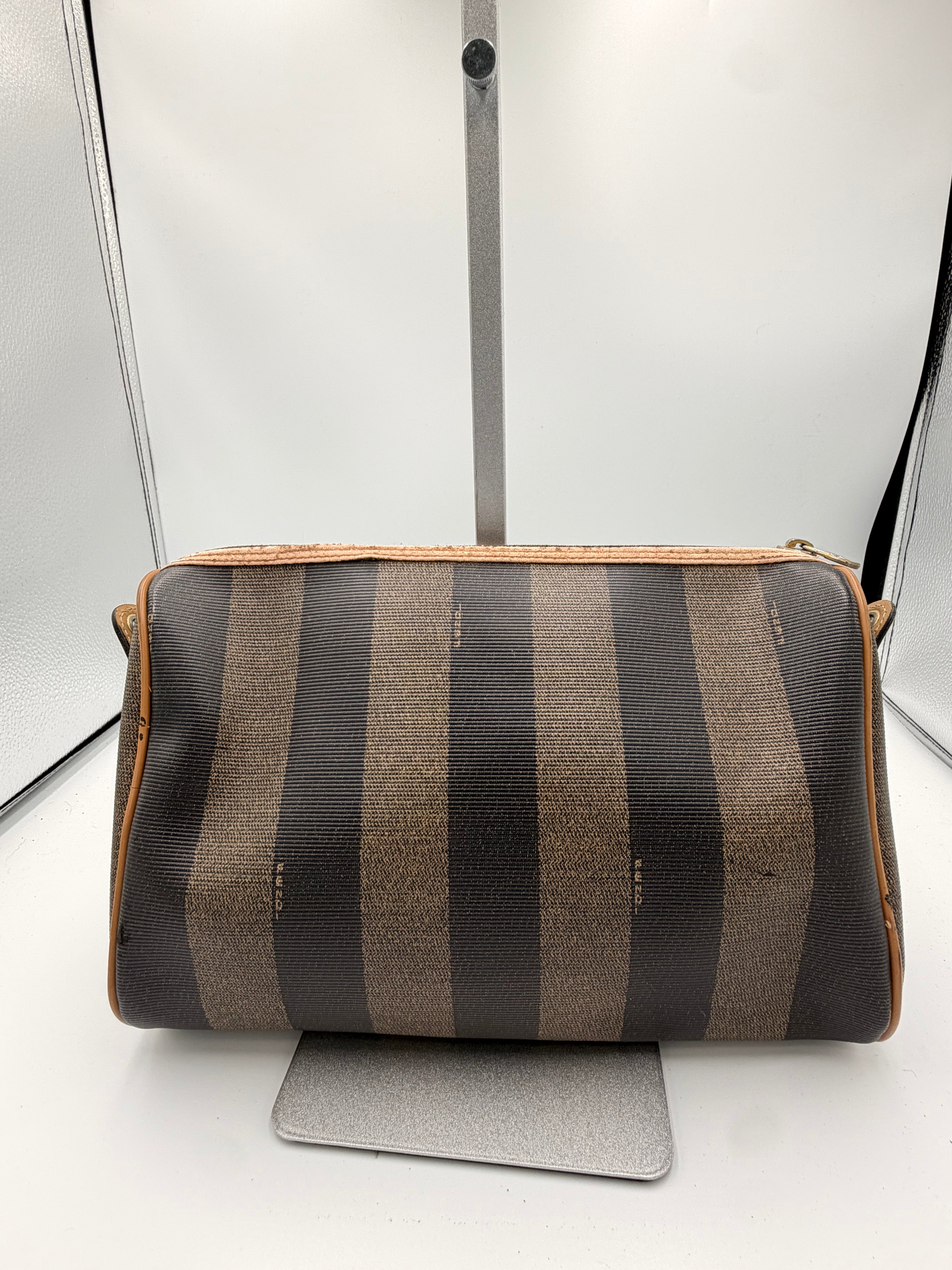 Fendi Pequin Stripe Clutch / Cosmetics Pouch