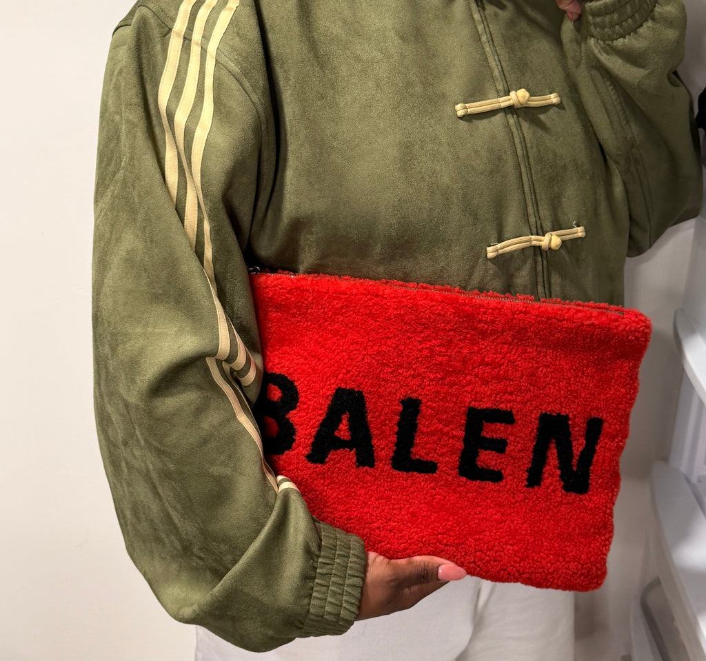 Balenciaga Large Shearling Clutch