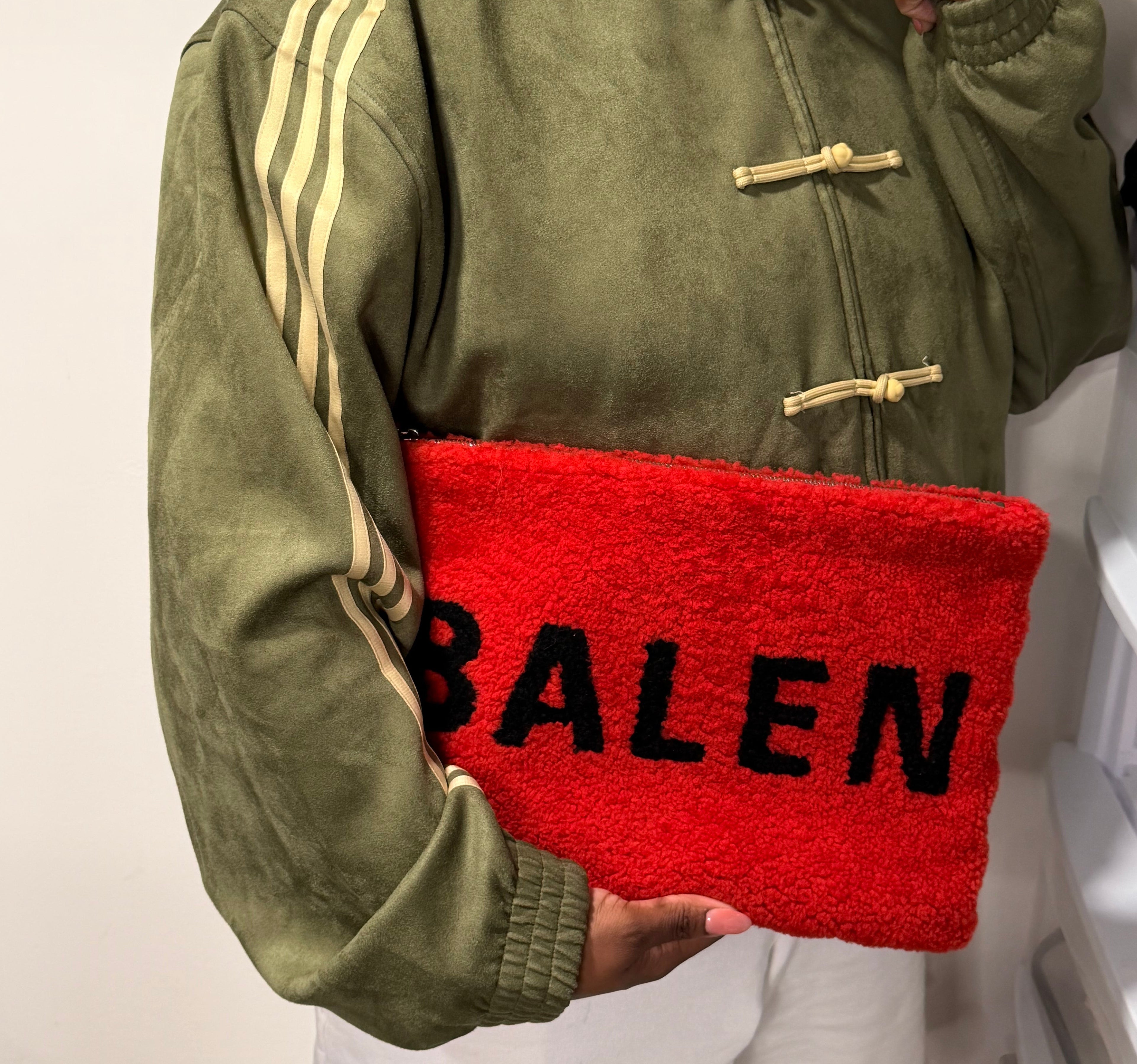 Balenciaga Large Shearling Clutch