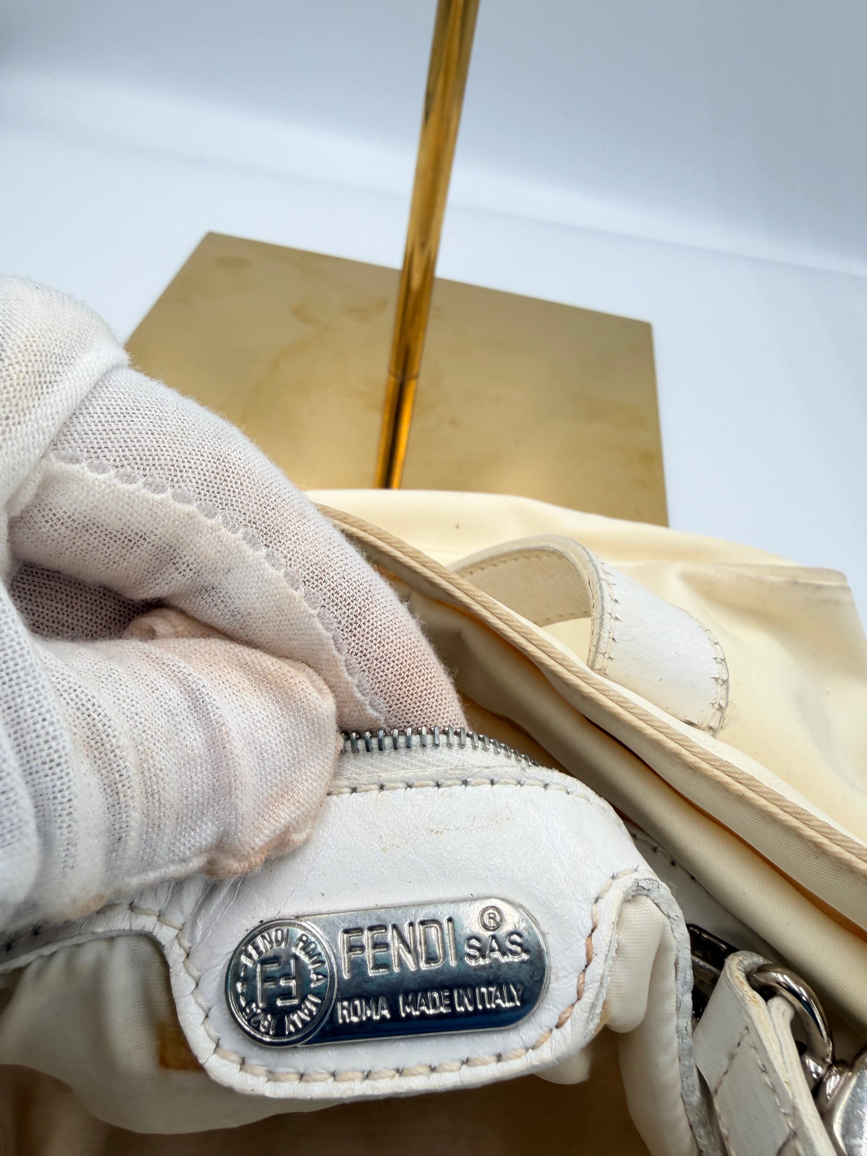 Fendi Cream Canvas & Leather FF Tote Bag