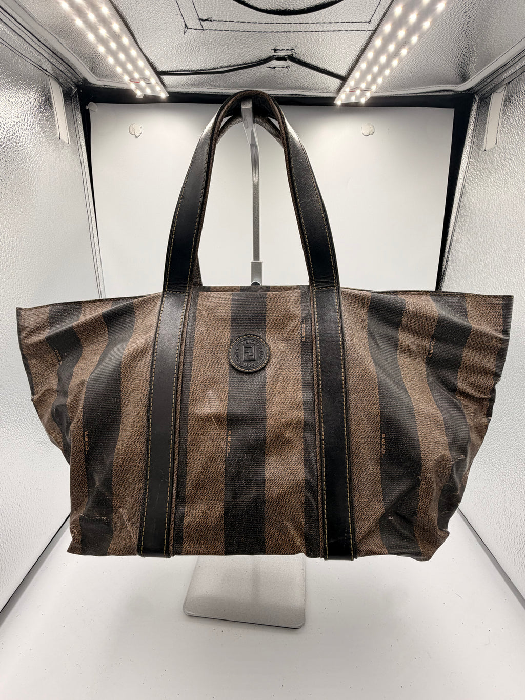 Vintage Fendi Pequin Stripe Tote