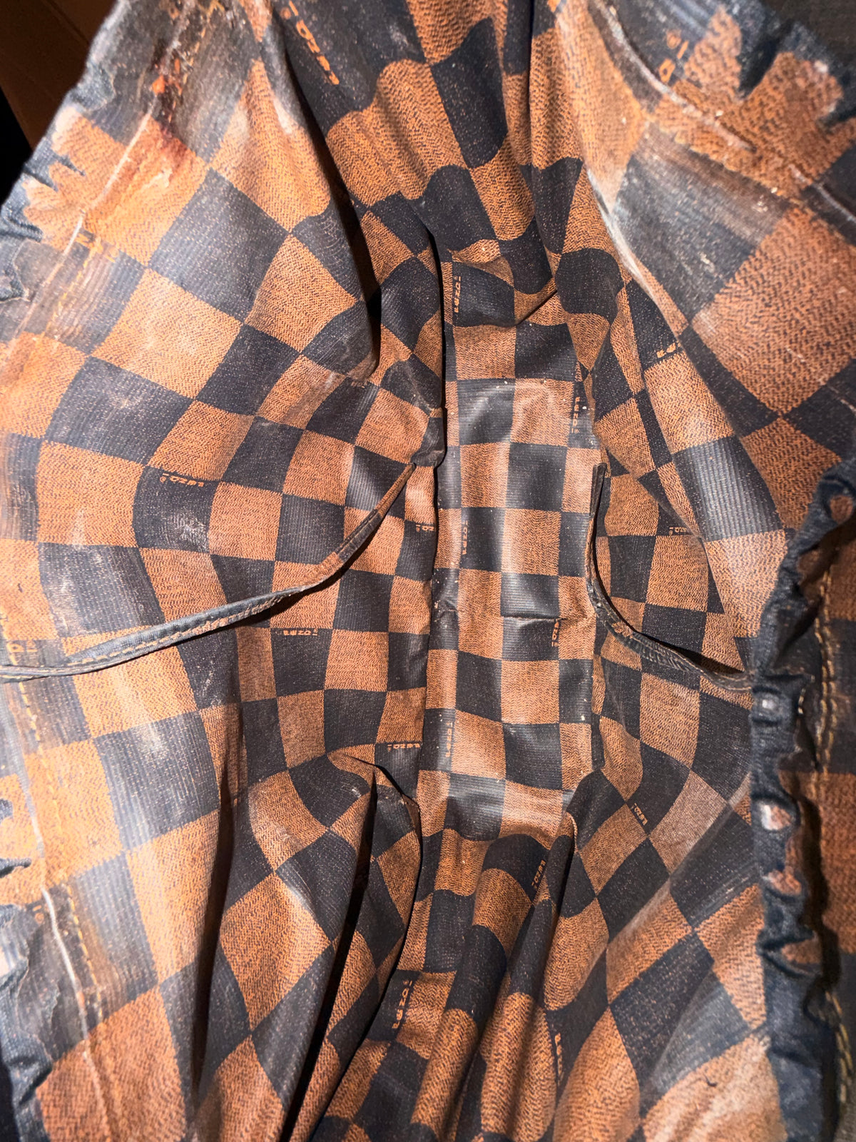 Fendi Pequin Check Wicker Handle Hobo Bag