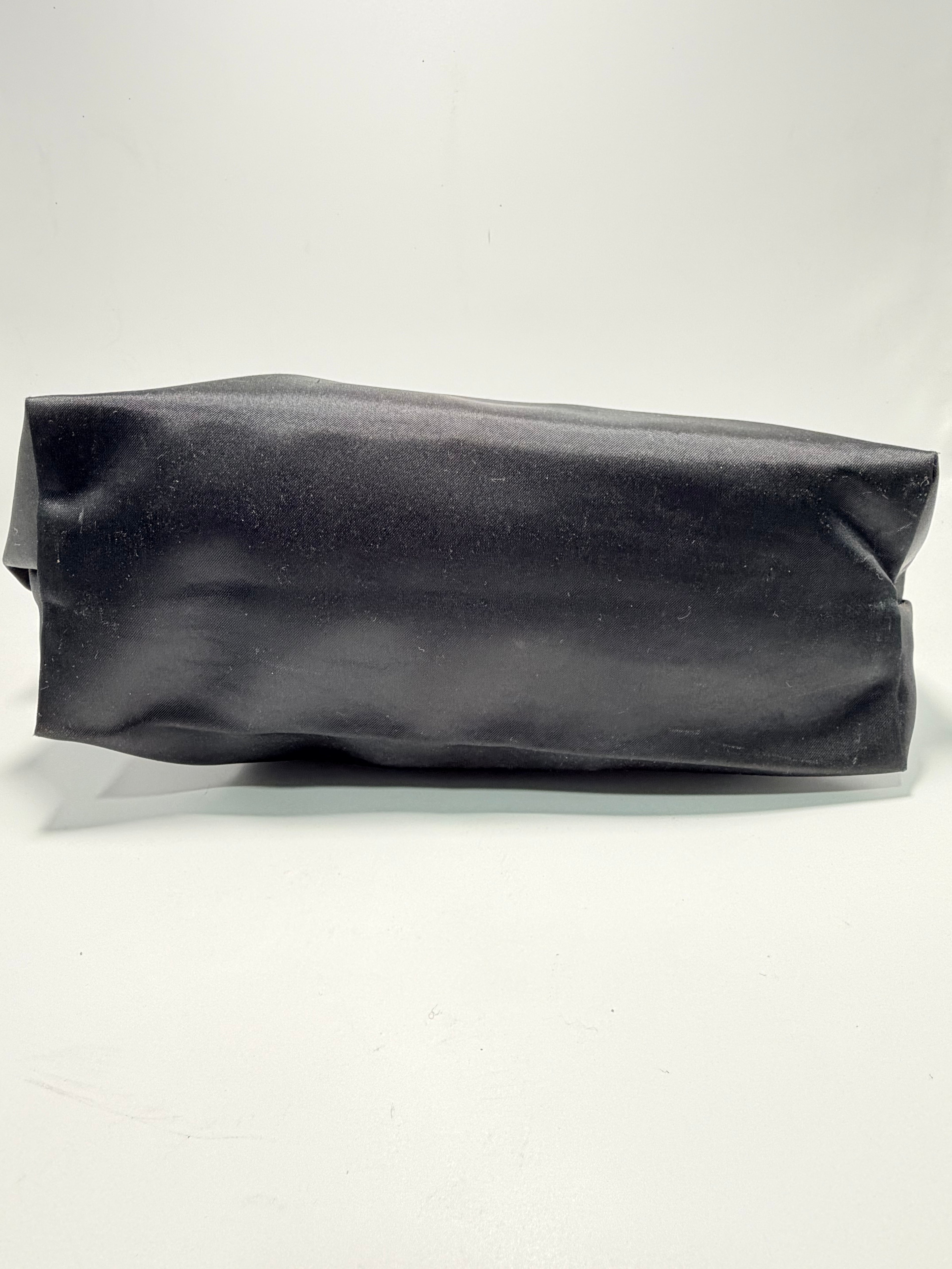 VALENTINO Beauty Canvas Cosmetic Pouch – Black with Red Embroidery