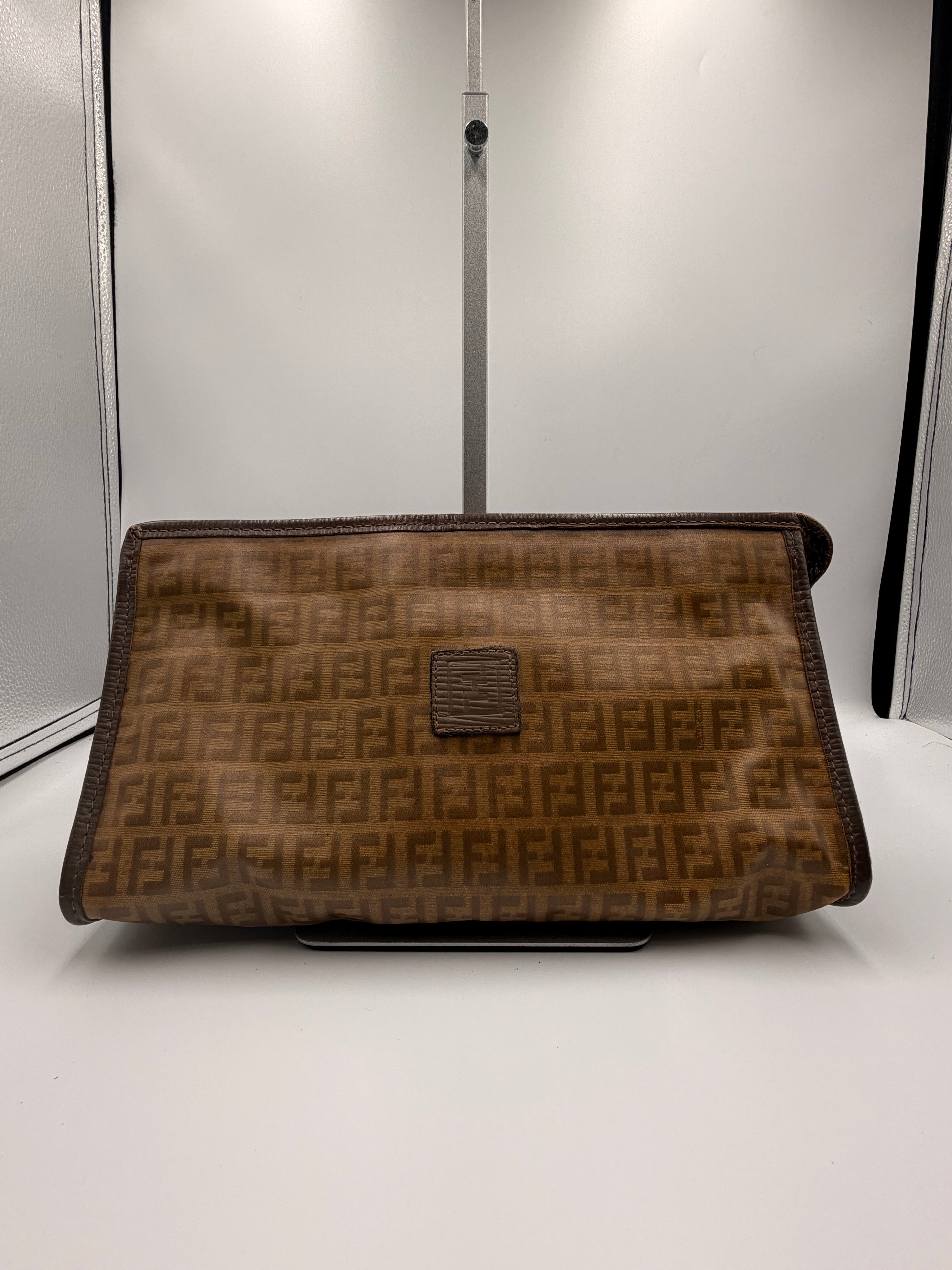 Fendi Zucca Zip Clutch
