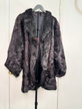 Vintage Beaver Fur Coat – Deep Espresso Black (Large / XL)