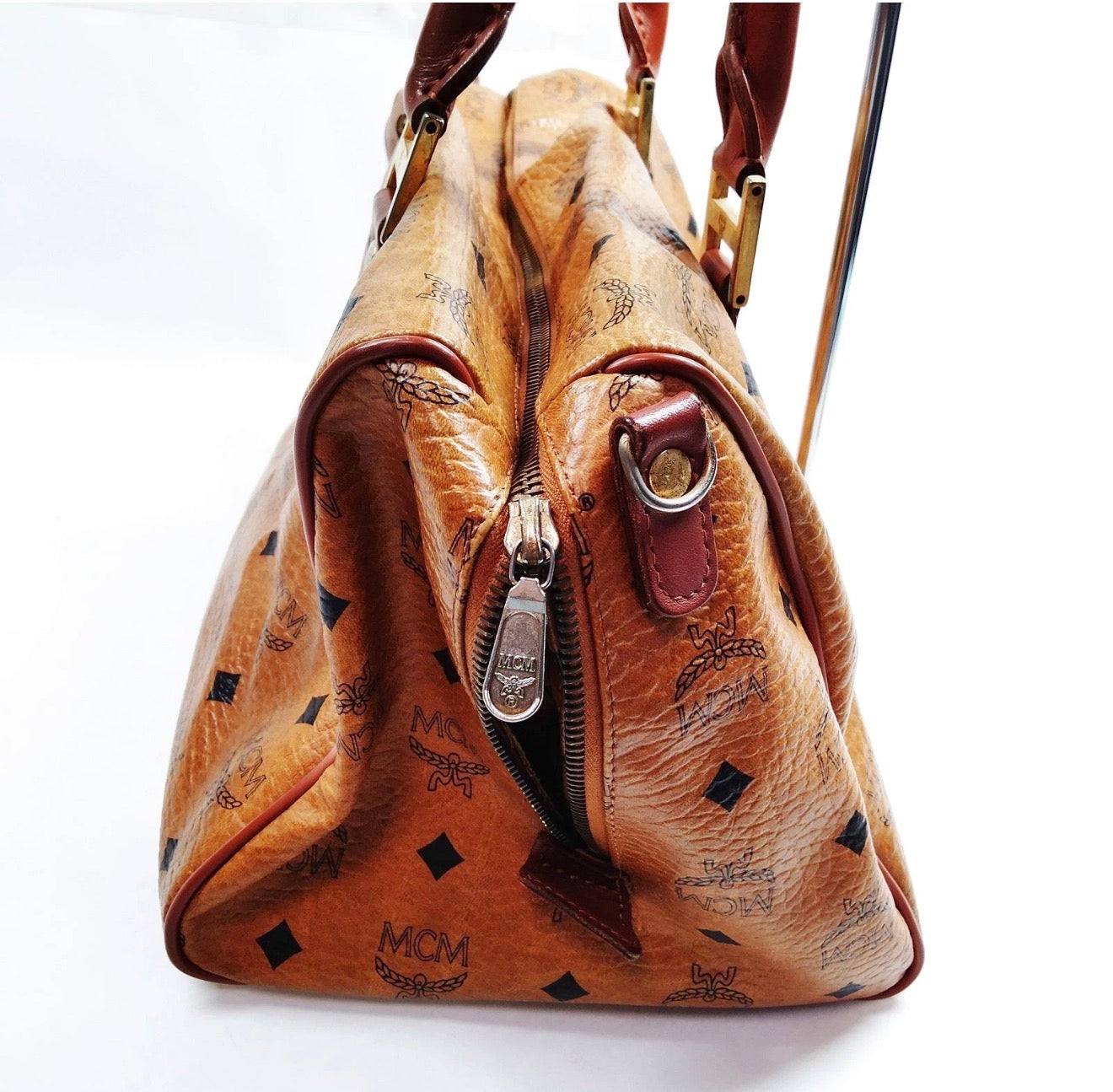 MCM Visetos Boston Bag – Cognac