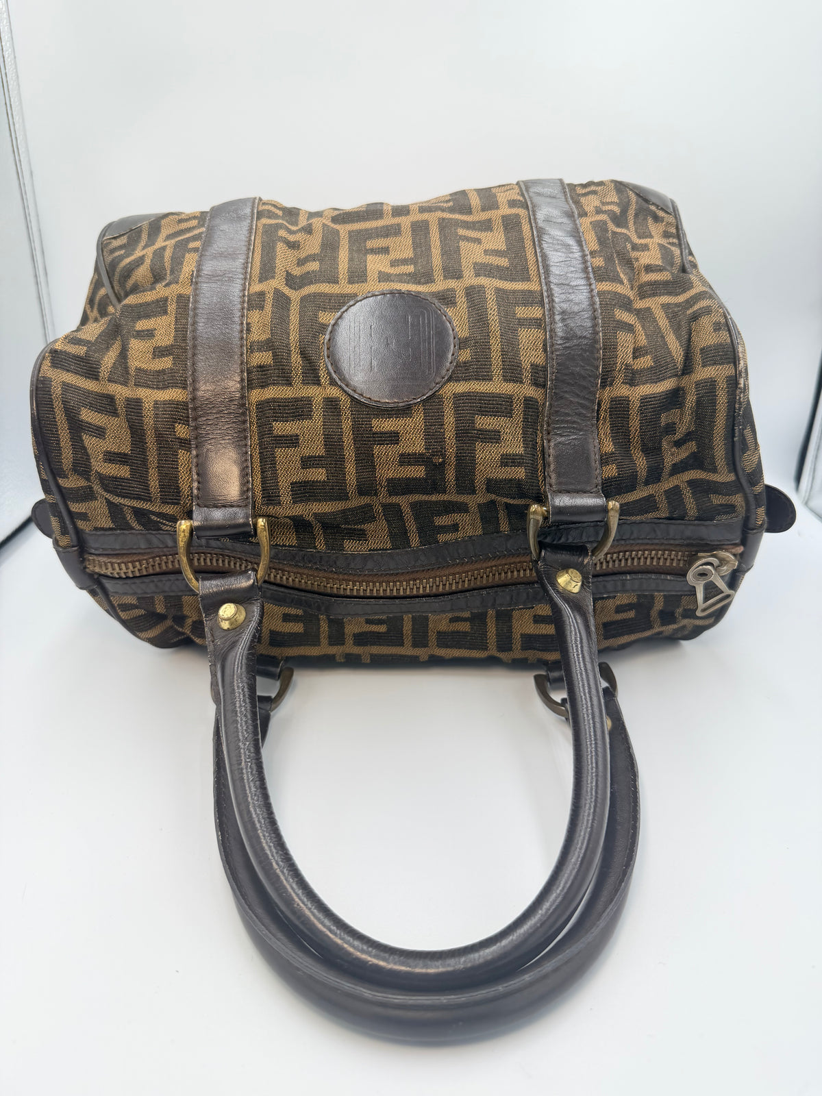 Fendi Vintage Zucca FF Boston Bag