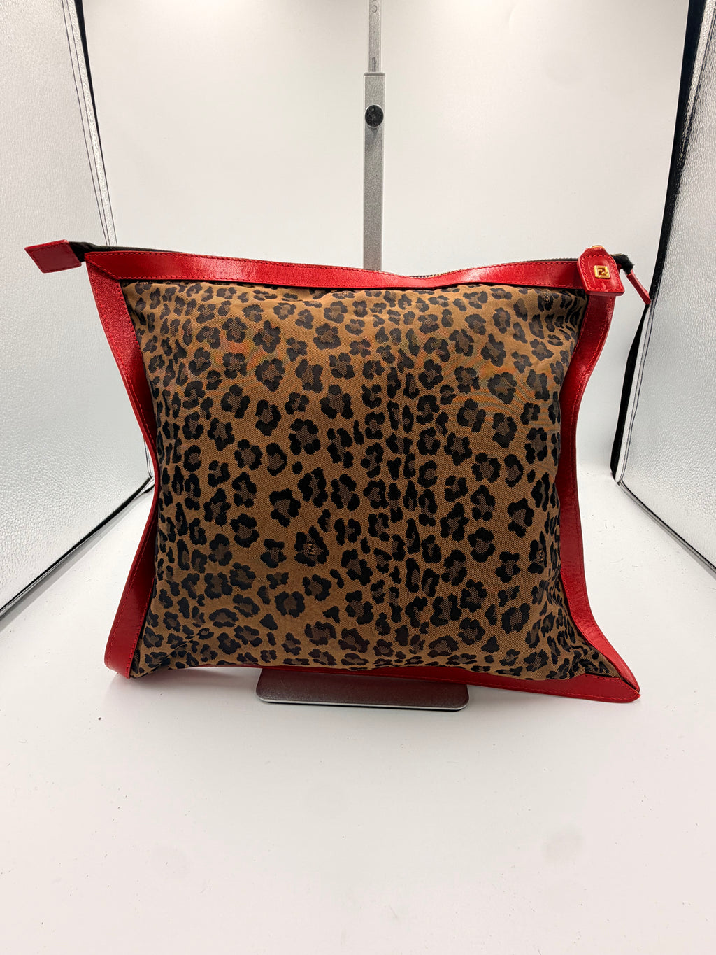 Fendi Leopard Print Oversized Clutch/ Pouch Bag