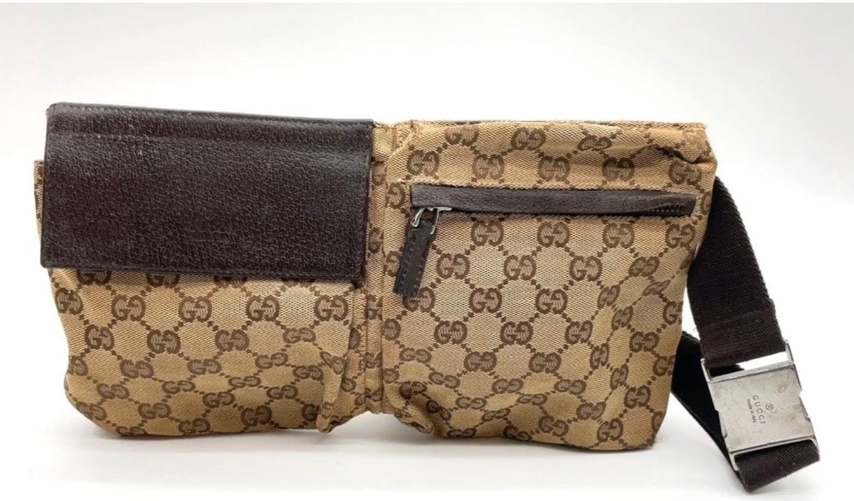 Gucci GG Canvas Waist Bag / Belt Bag (Brown)