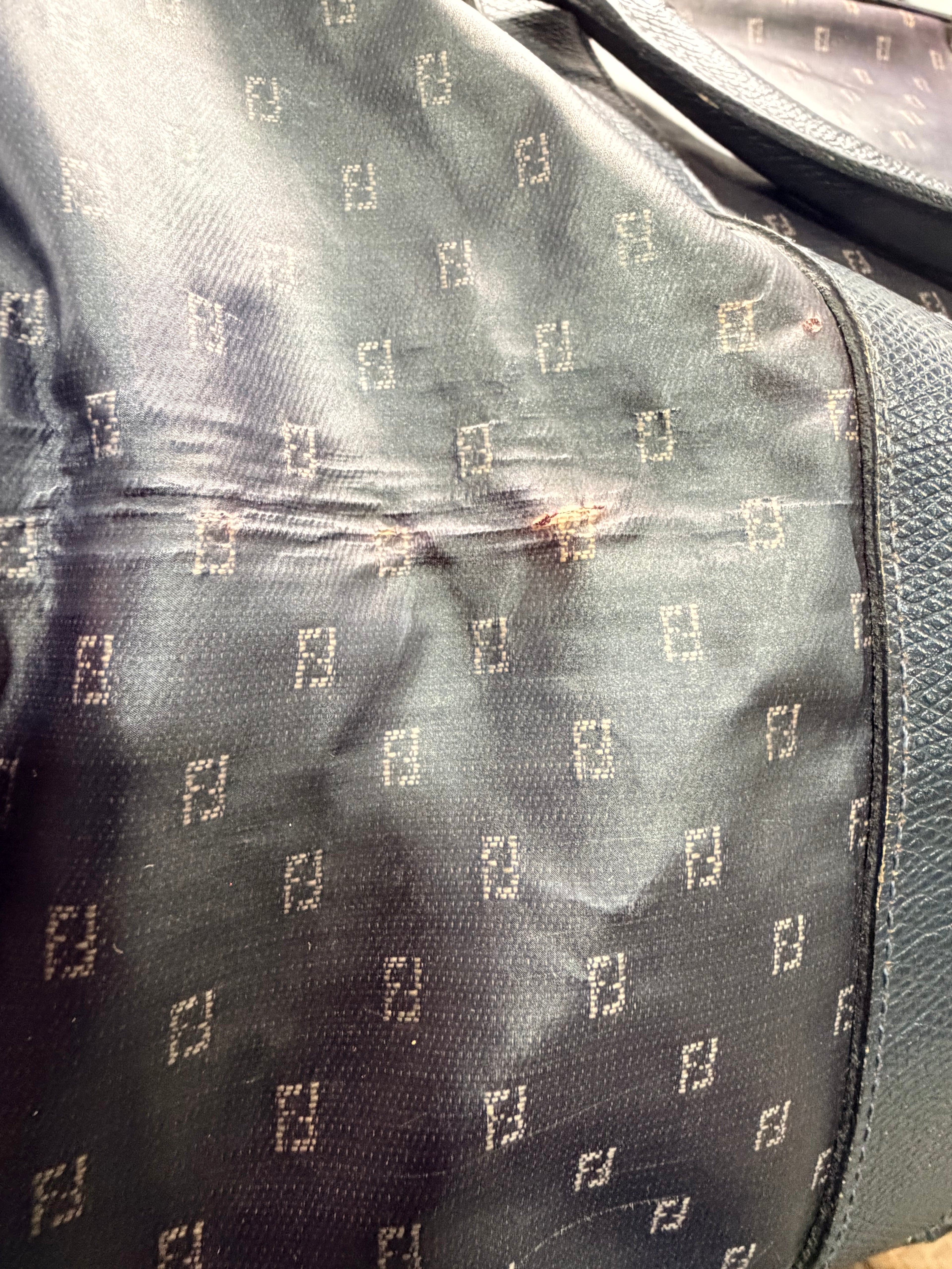 Fendi FF Monogram Leather Boston Bag /Weekender