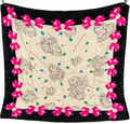 Christian Dior Pink Bow & Lace Print Silk Scarf
