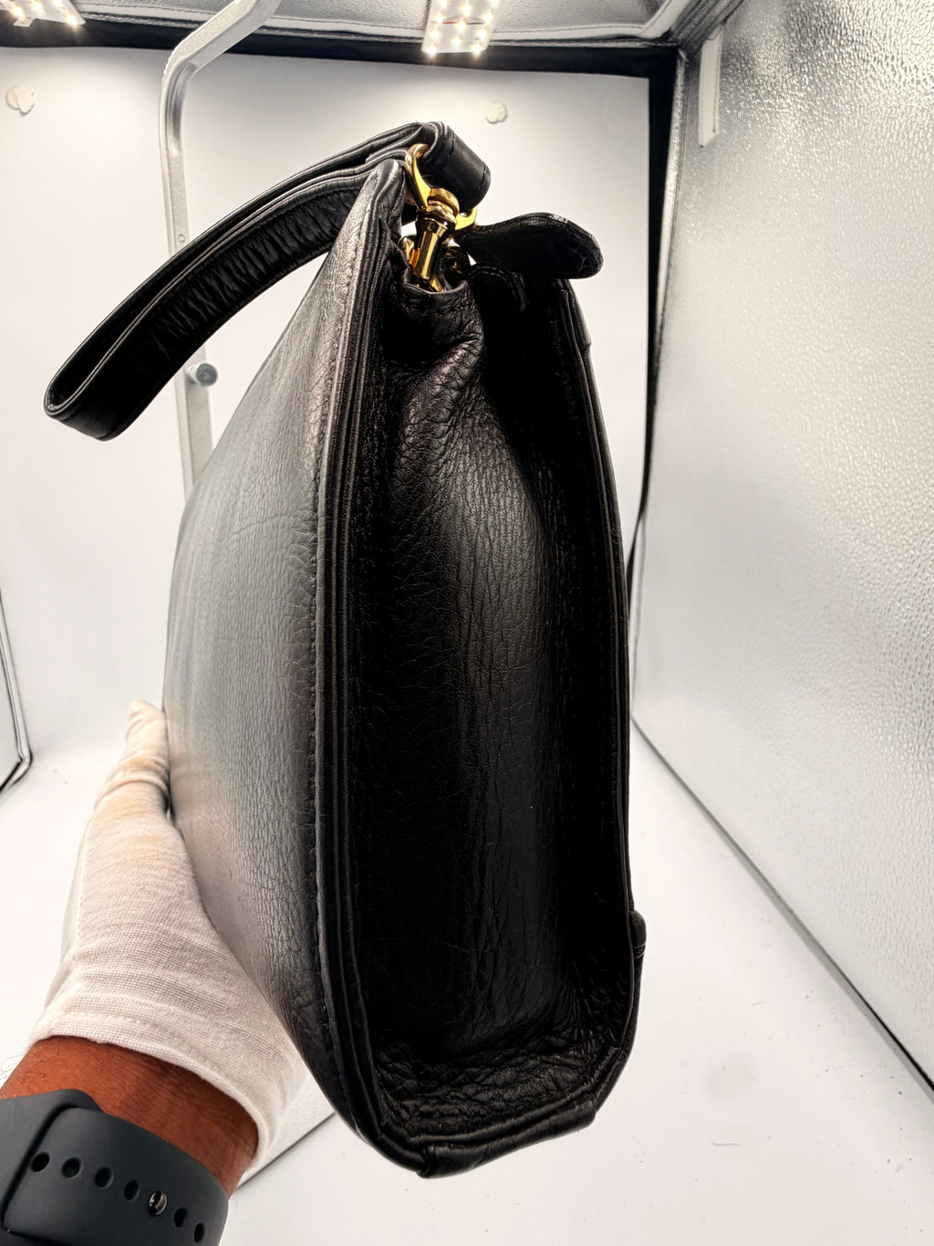Balenciaga Black Leather Clutch / Organizer Bag