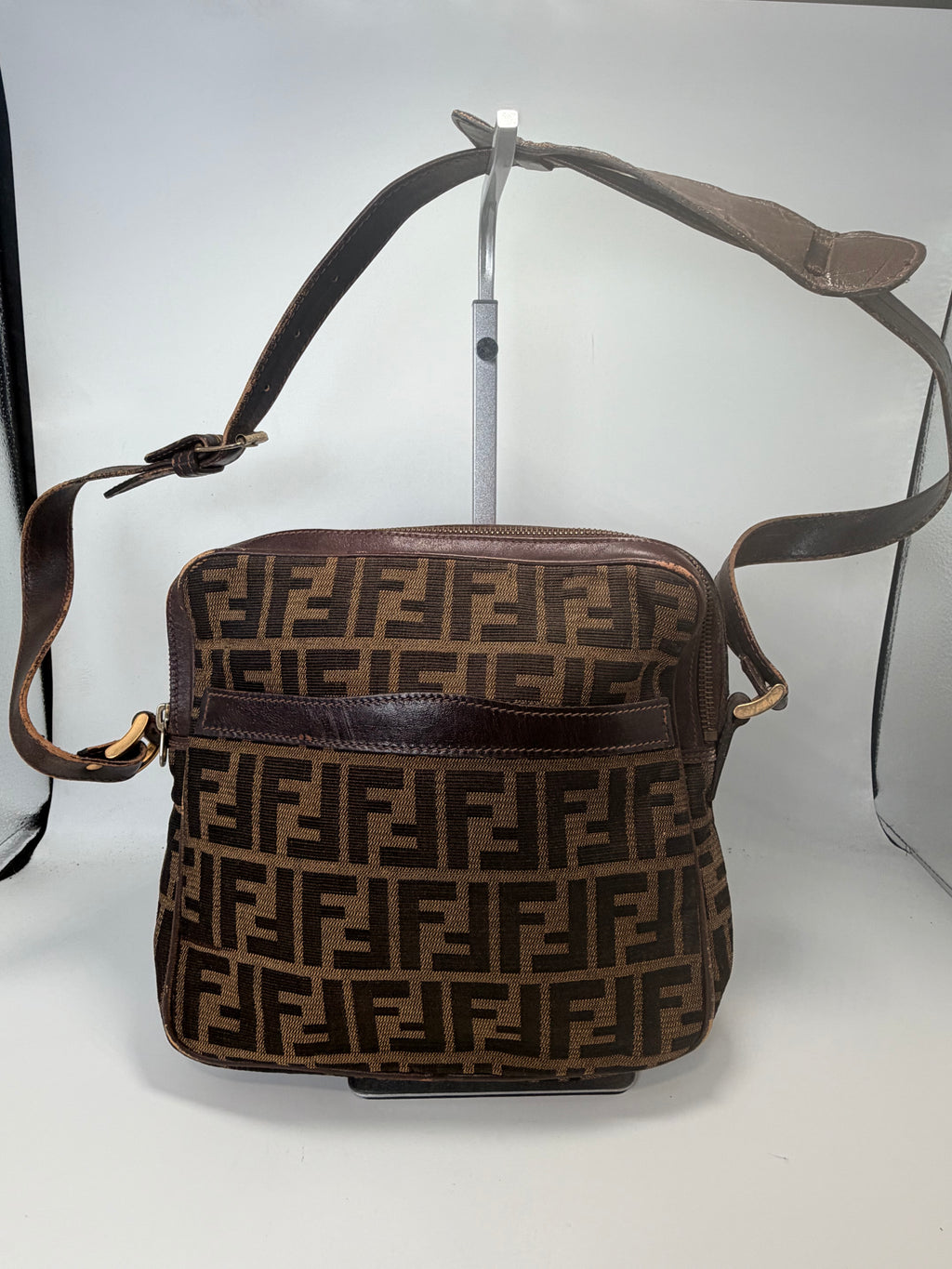 Fendi Zucca Canvas Crossbody Bag