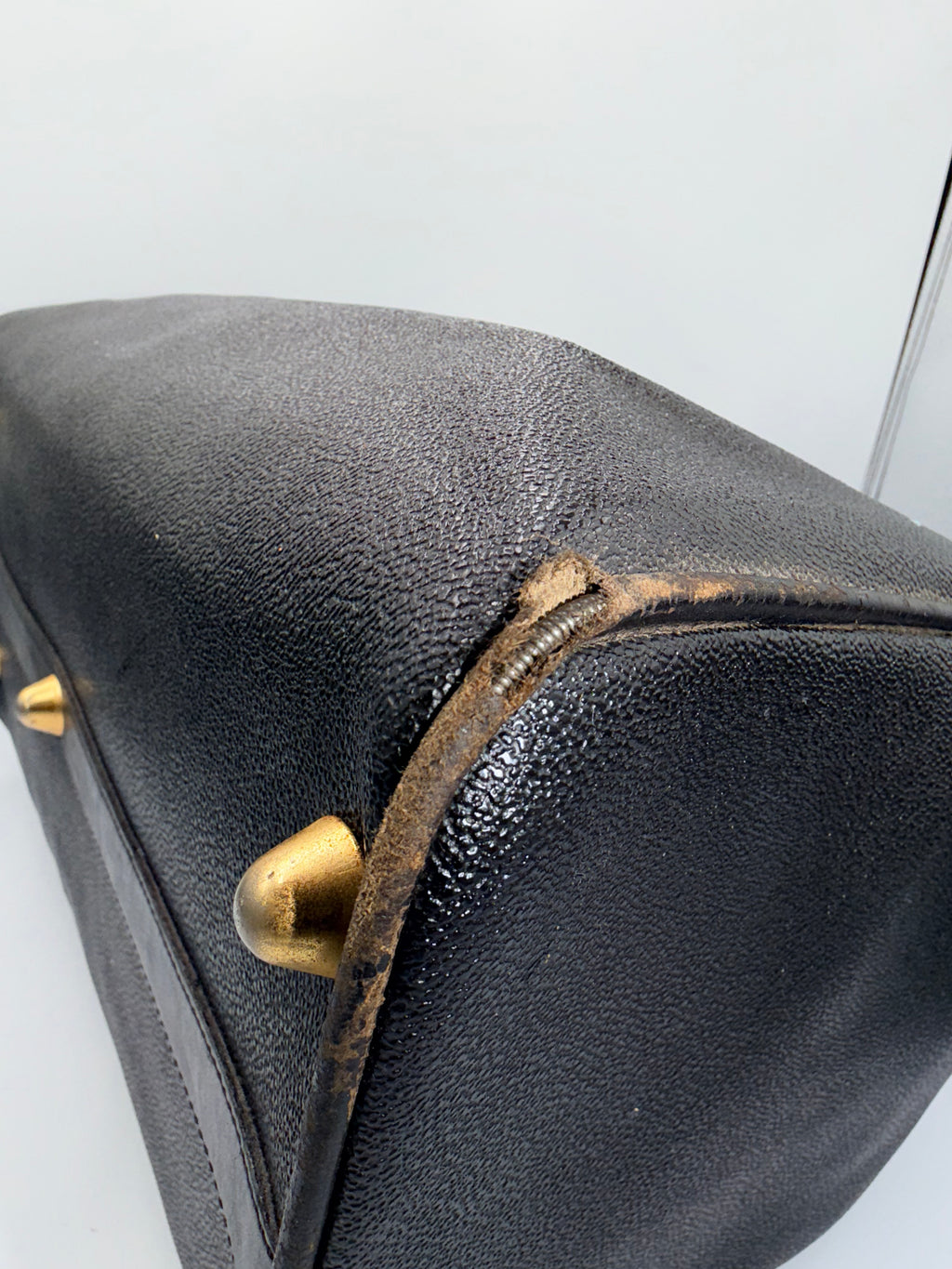Gianni Versace Medusa Leather Boston Bag – Black