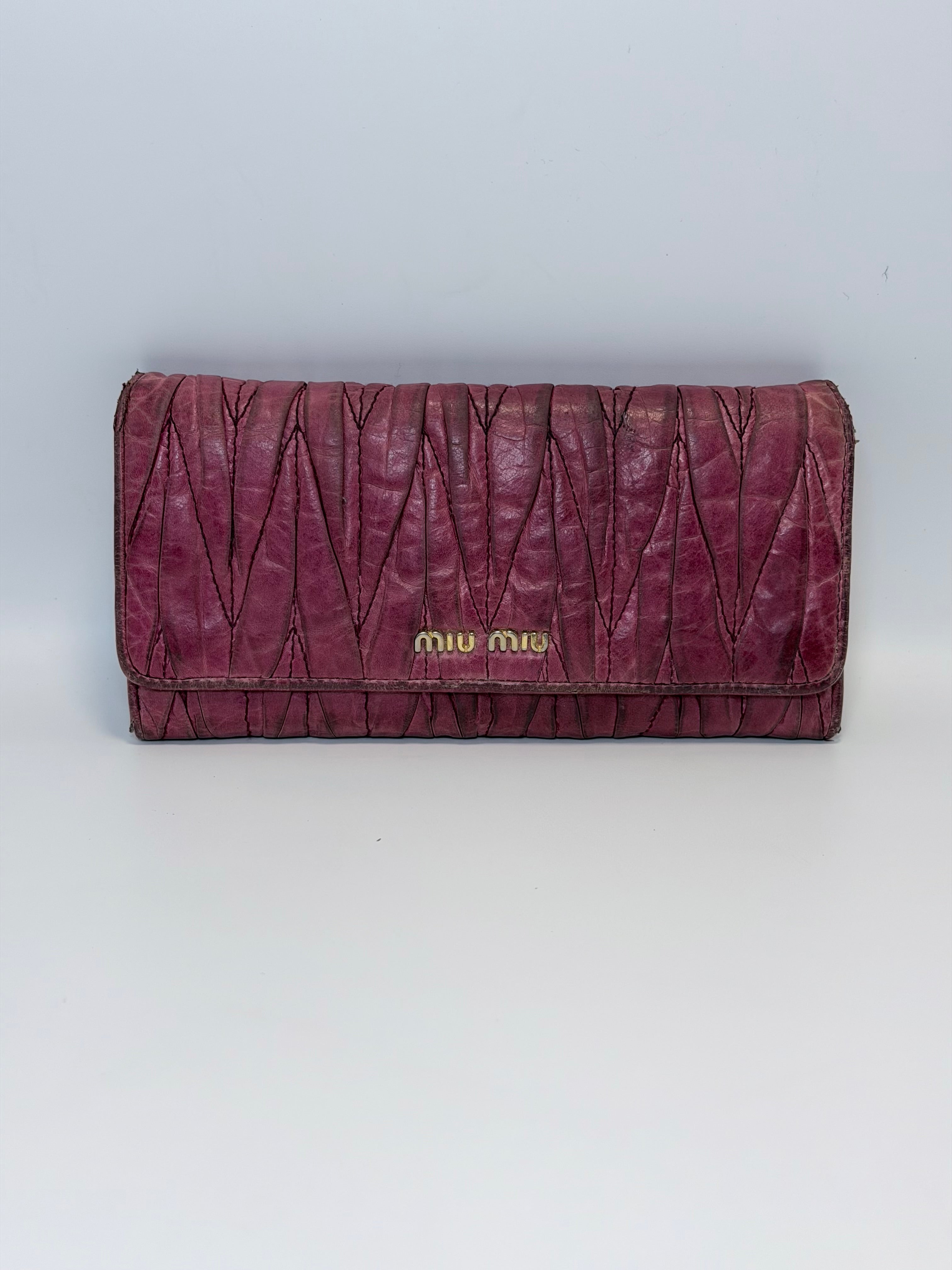 Vintage Miu Miu Leather Wallet - Pink
