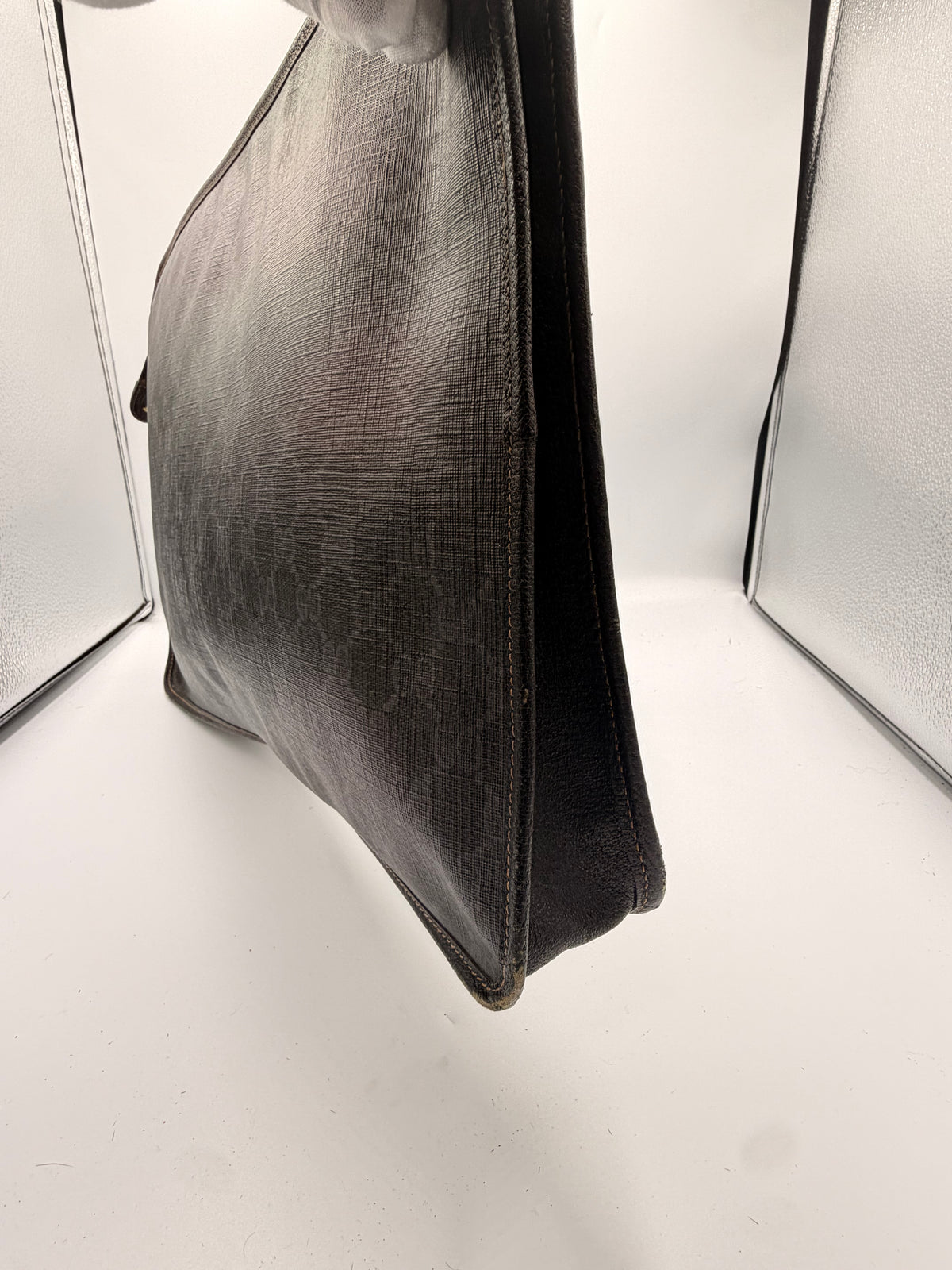 Gucci GG Web Stripe Portfolio Clutch / Document Carrier