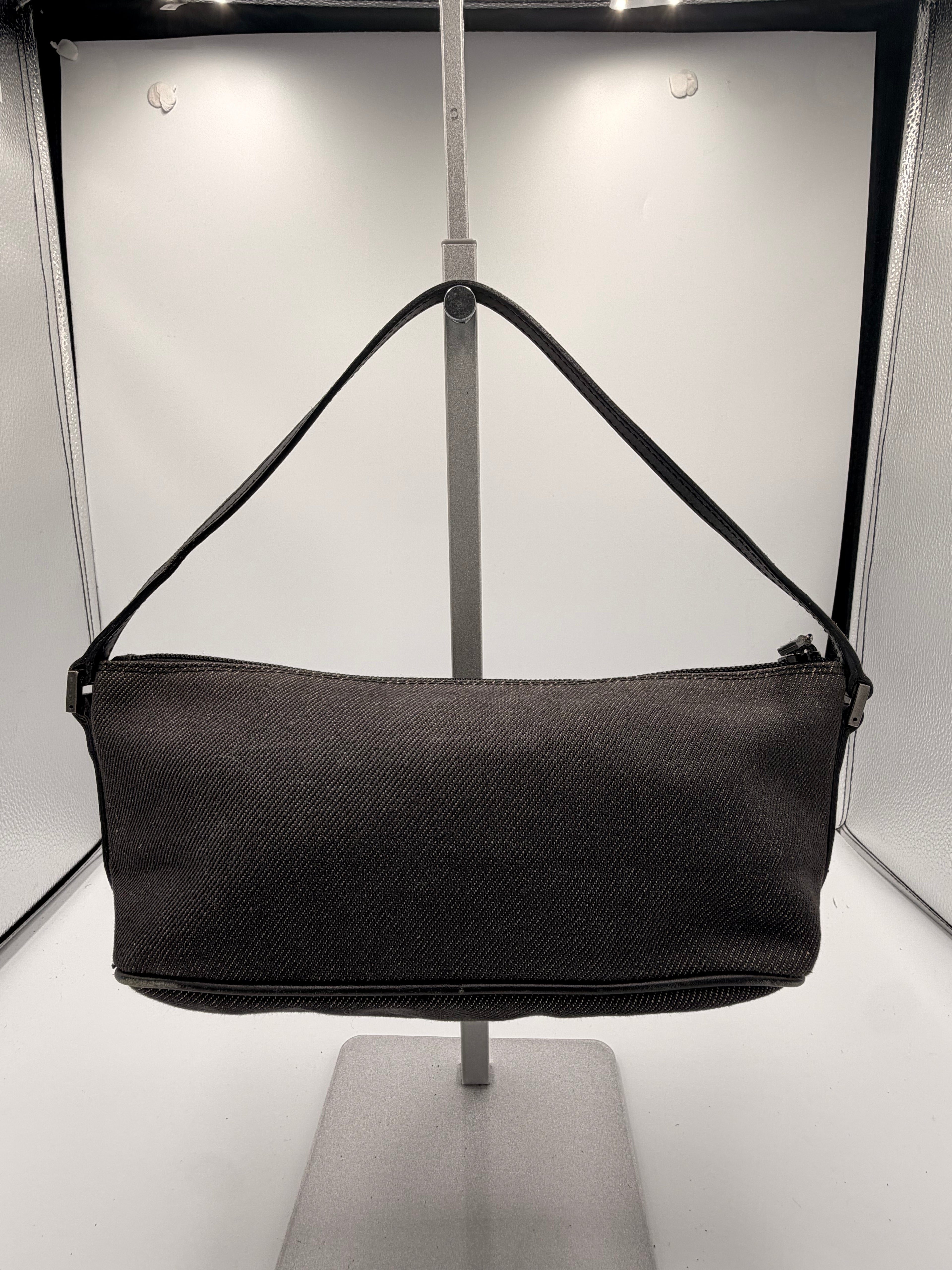 Gucci GG Canvas Mini Pouchette Bag (Black Denim)
