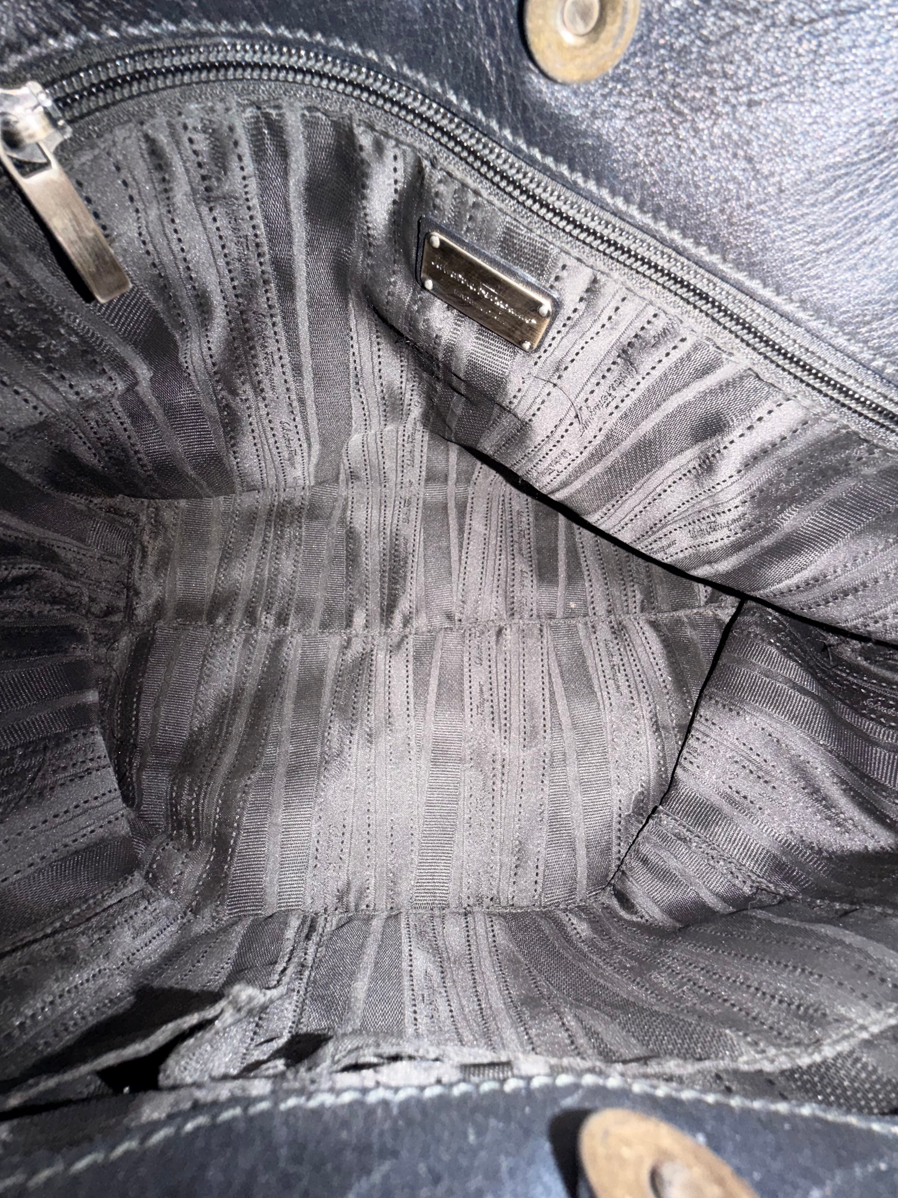 Salvatore Ferragamo Black Sequin Tote Bag