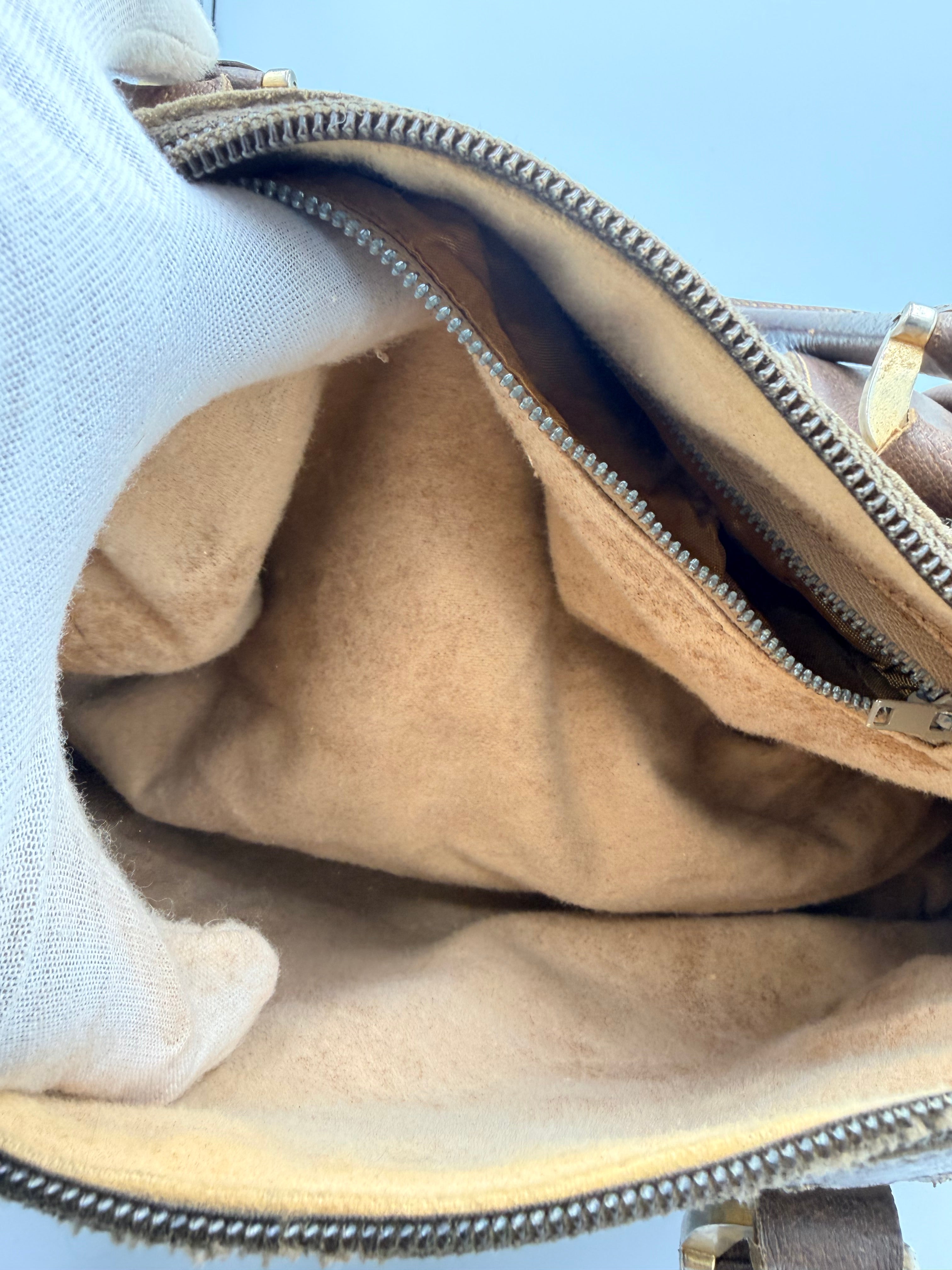 Gucci Plus Monogram Pleated Satchel Bag