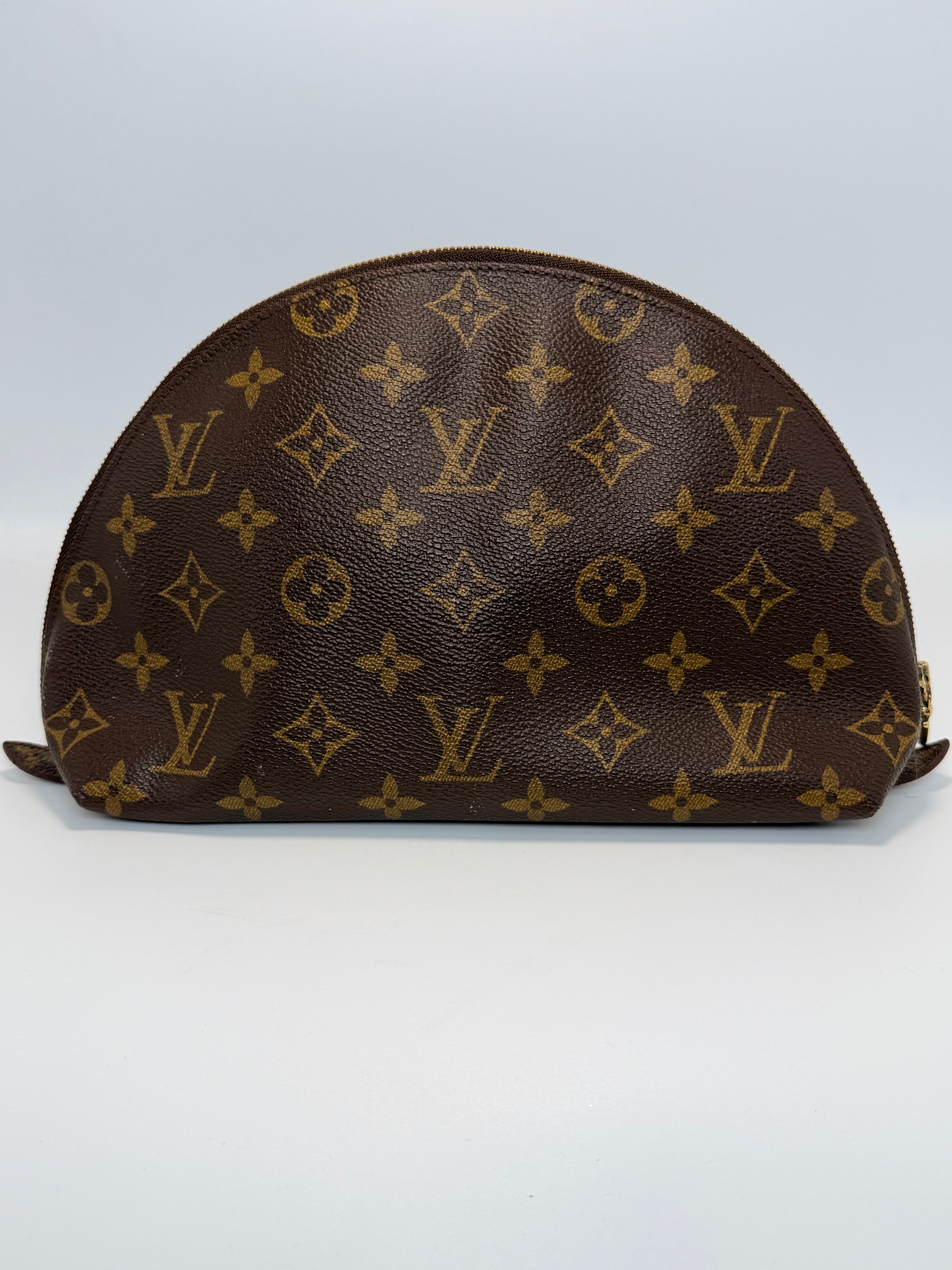 LOUIS VUITTON Monogram Trousse Demi Ronde Cosmetic Pouch