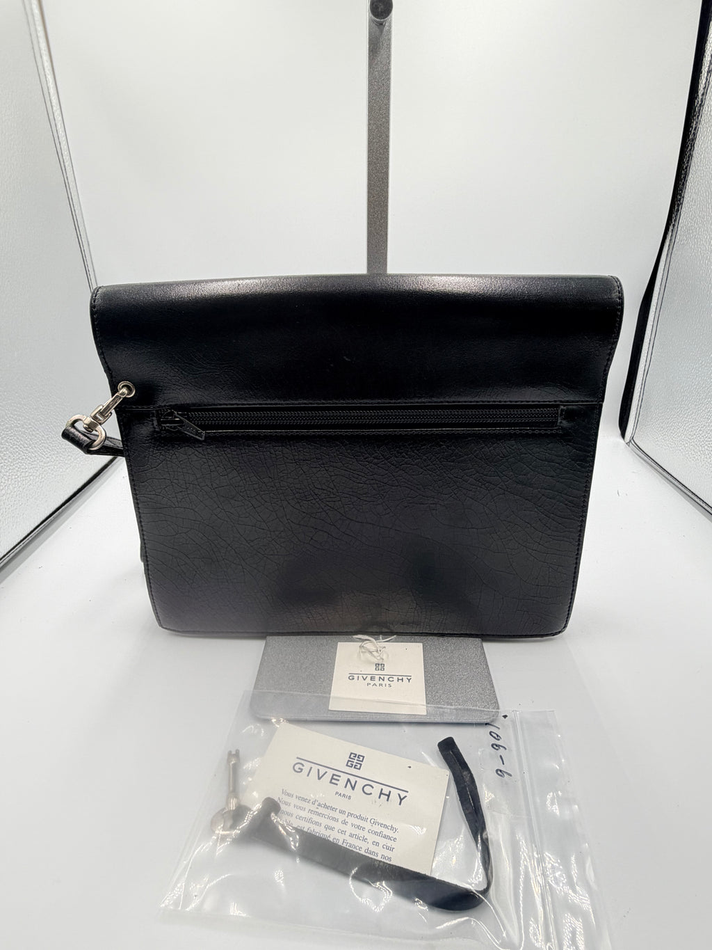 Givenchy Black Leather Wristlet Clutch