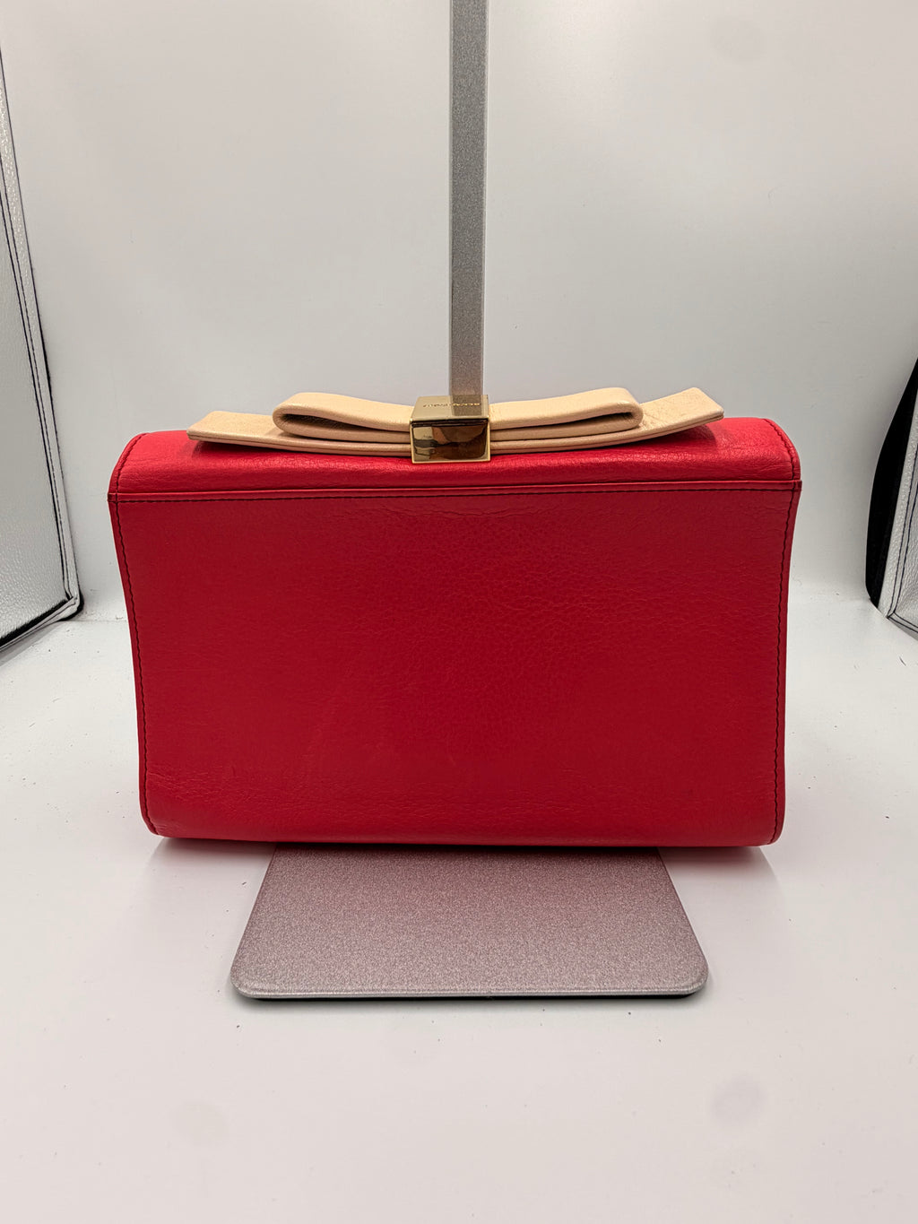 See by Chloé Pink Leather Clutch with Chain Strap