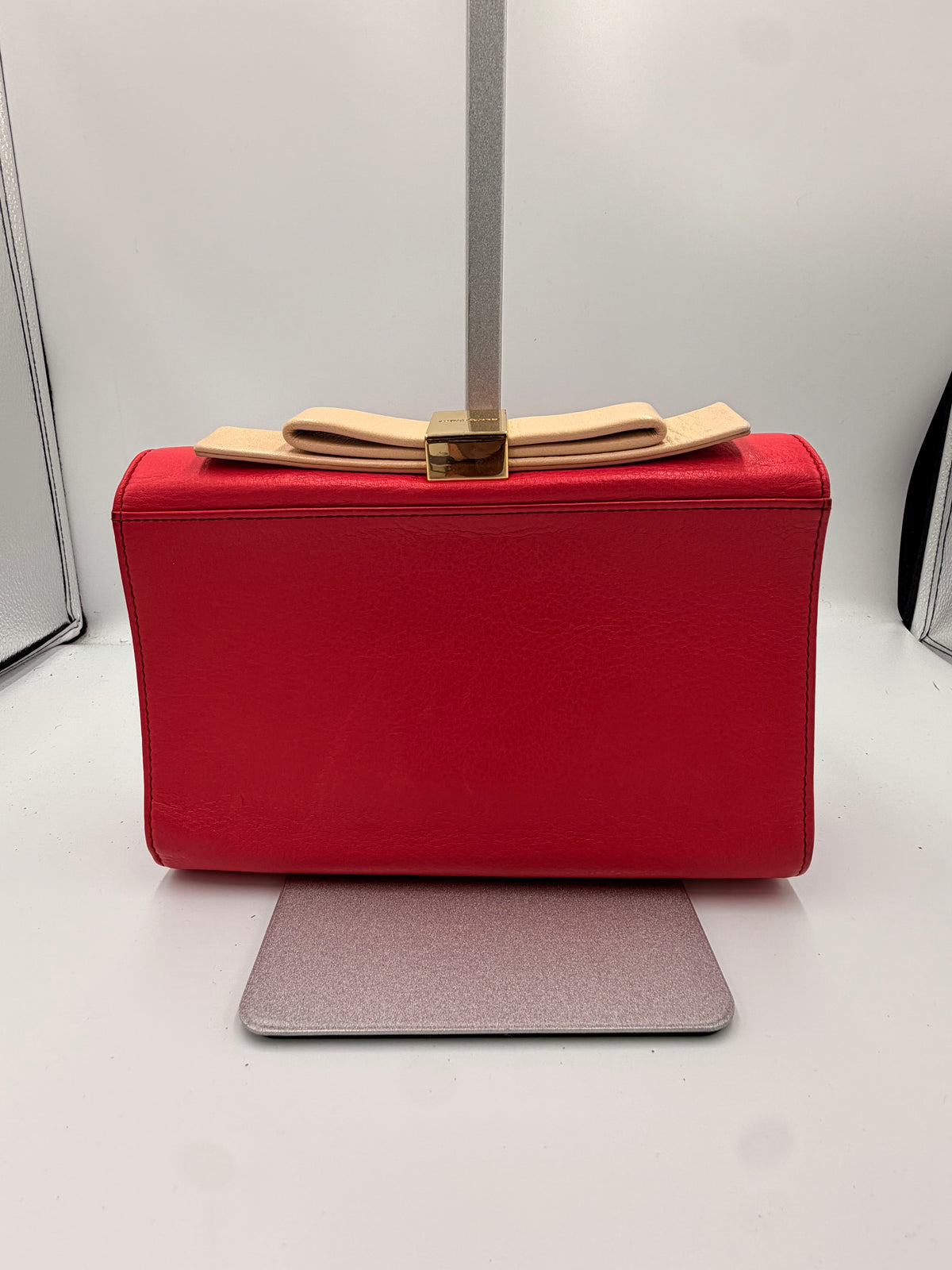 See by Chloé Pink Leather Clutch with Chain Strap