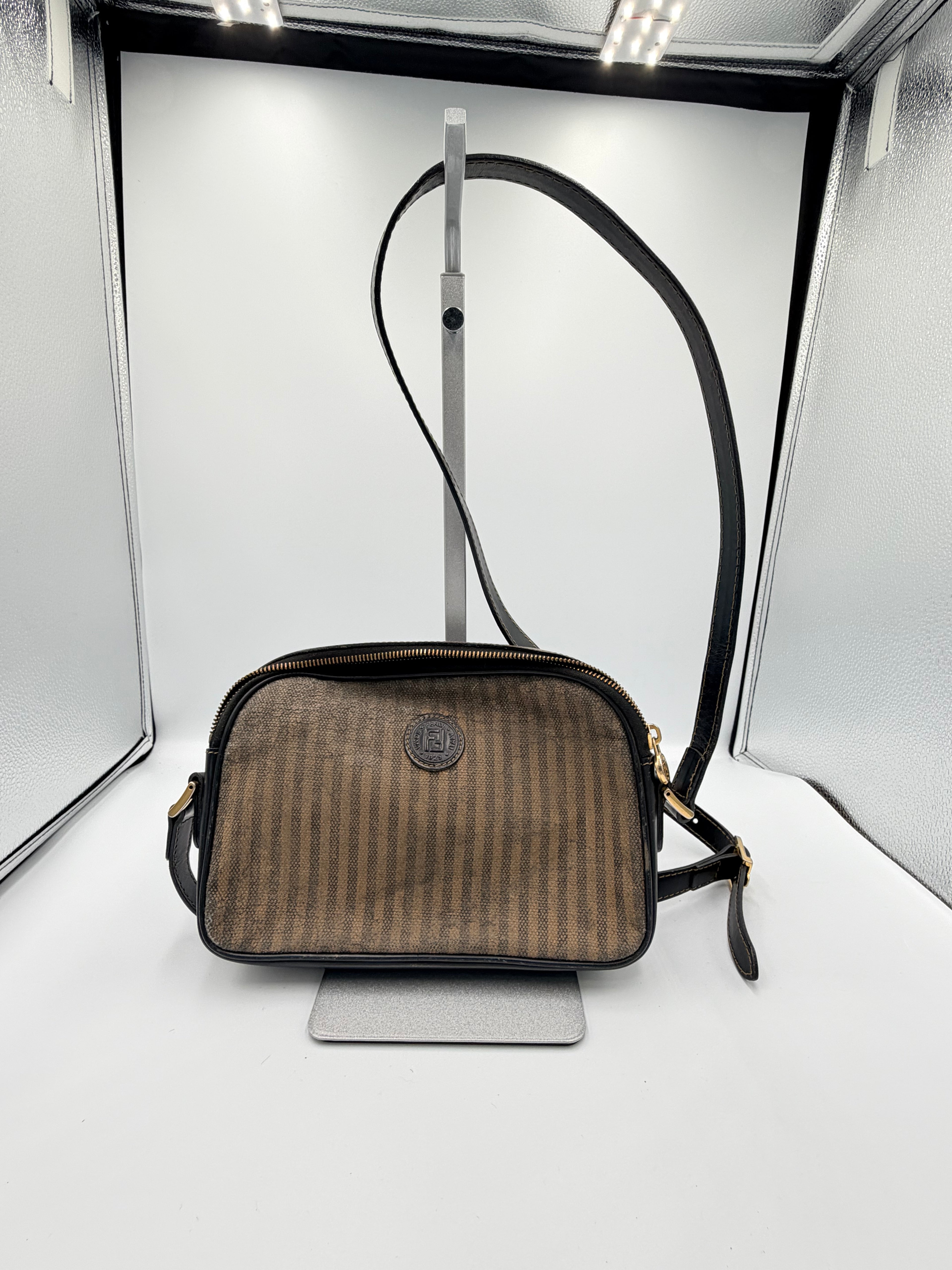 Fendi Pequin Stripe Crossbody