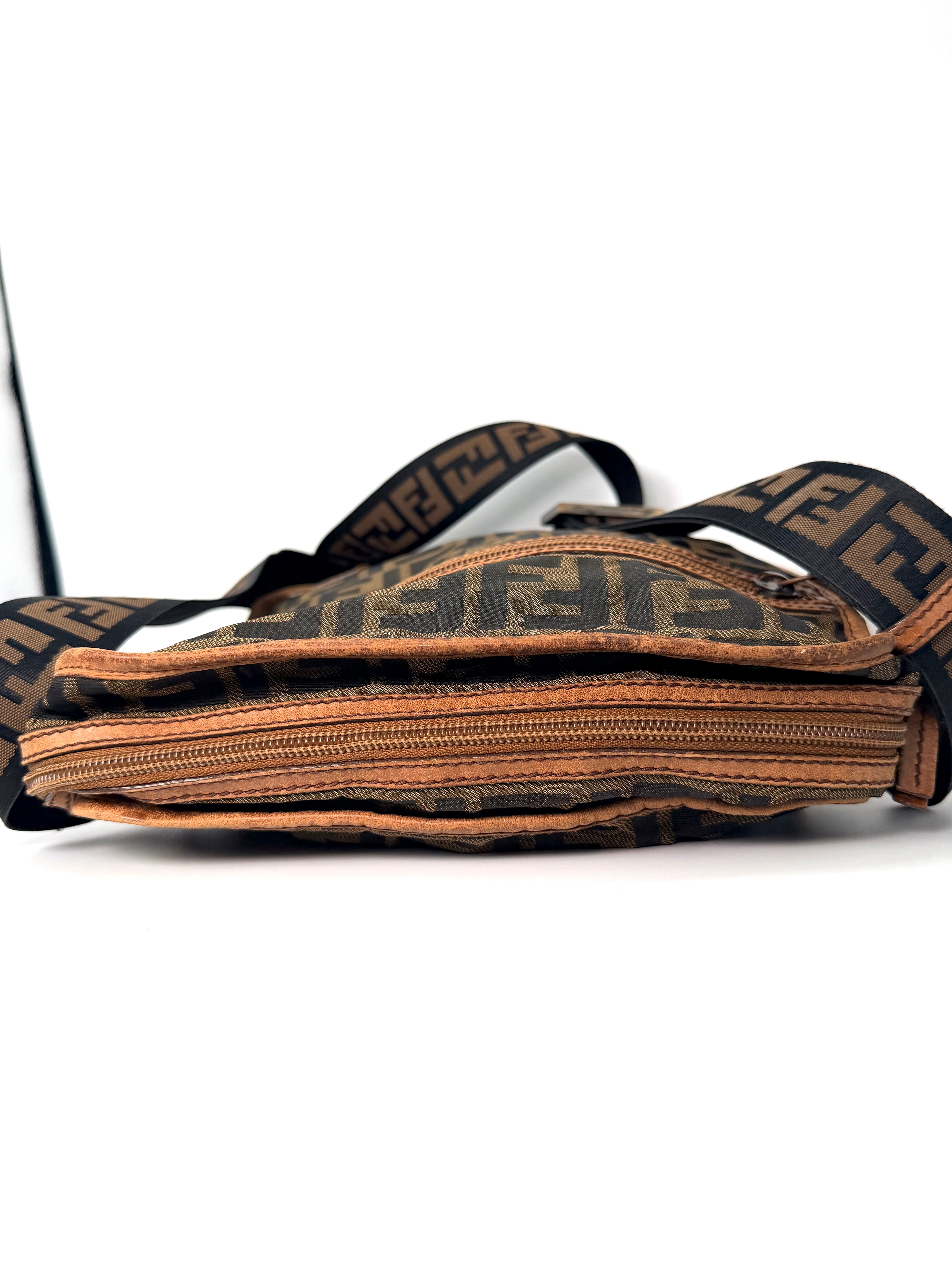 Fendi Crossbody – Traditional Zucca Print with Extra-Long Strap