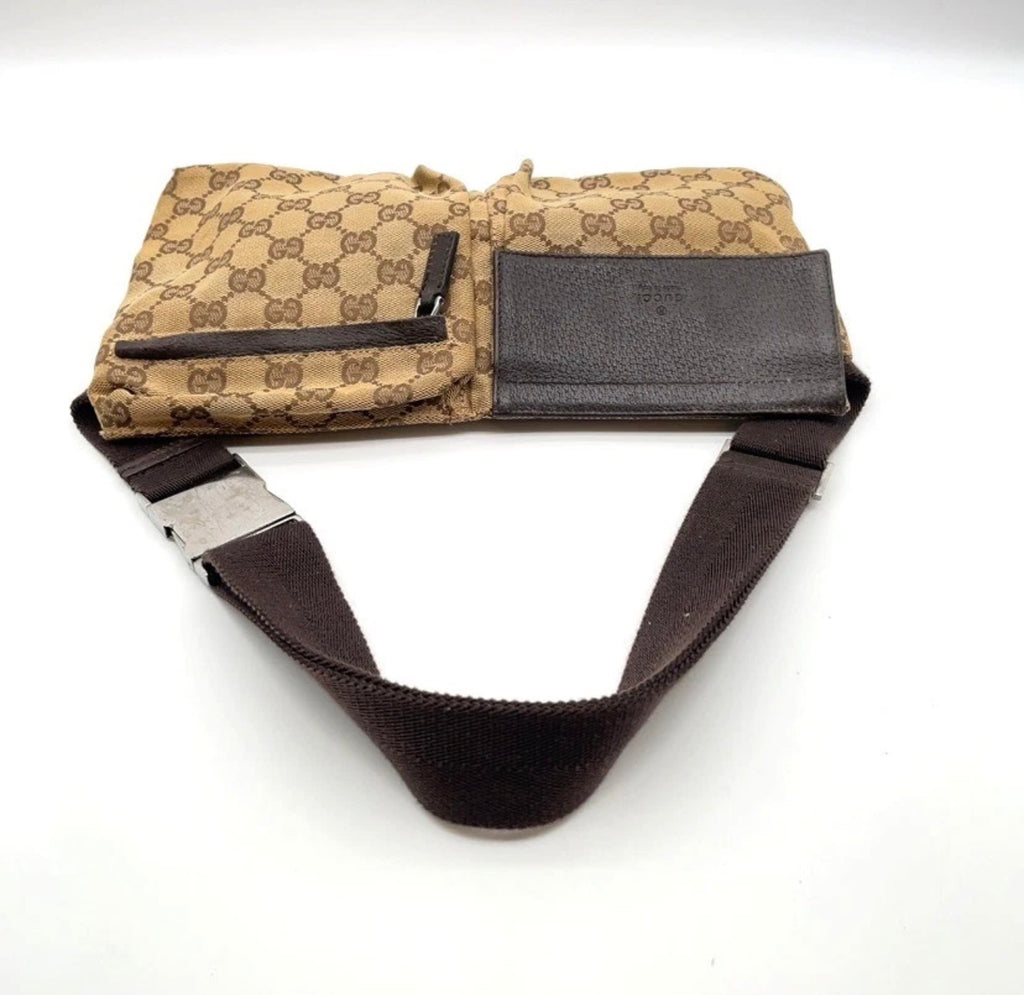 Gucci GG Canvas Waist Bag / Belt Bag (Brown)