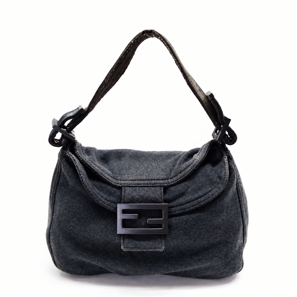 Fendi Mama Baguette – Charcoal Gray Cotton