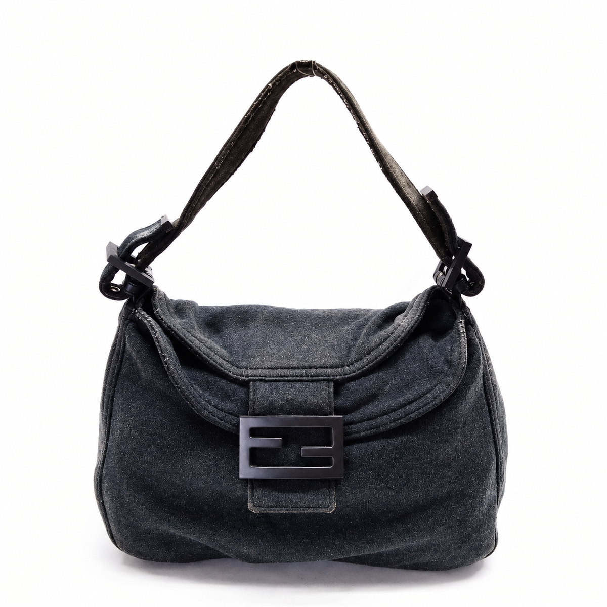 Fendi Mama Baguette – Charcoal Gray Cotton