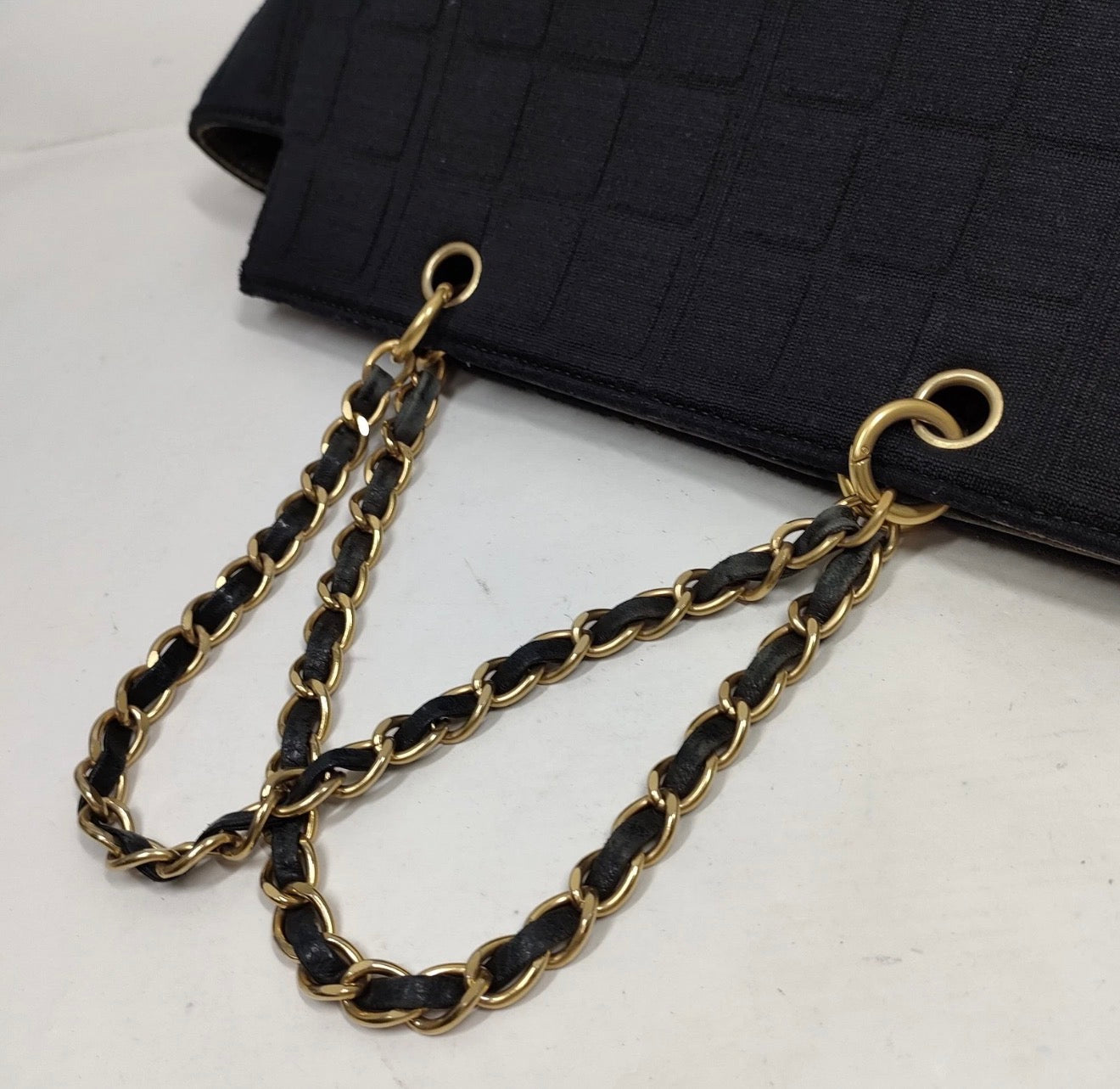 Chanel Black Chocolate Bar Chain Tote