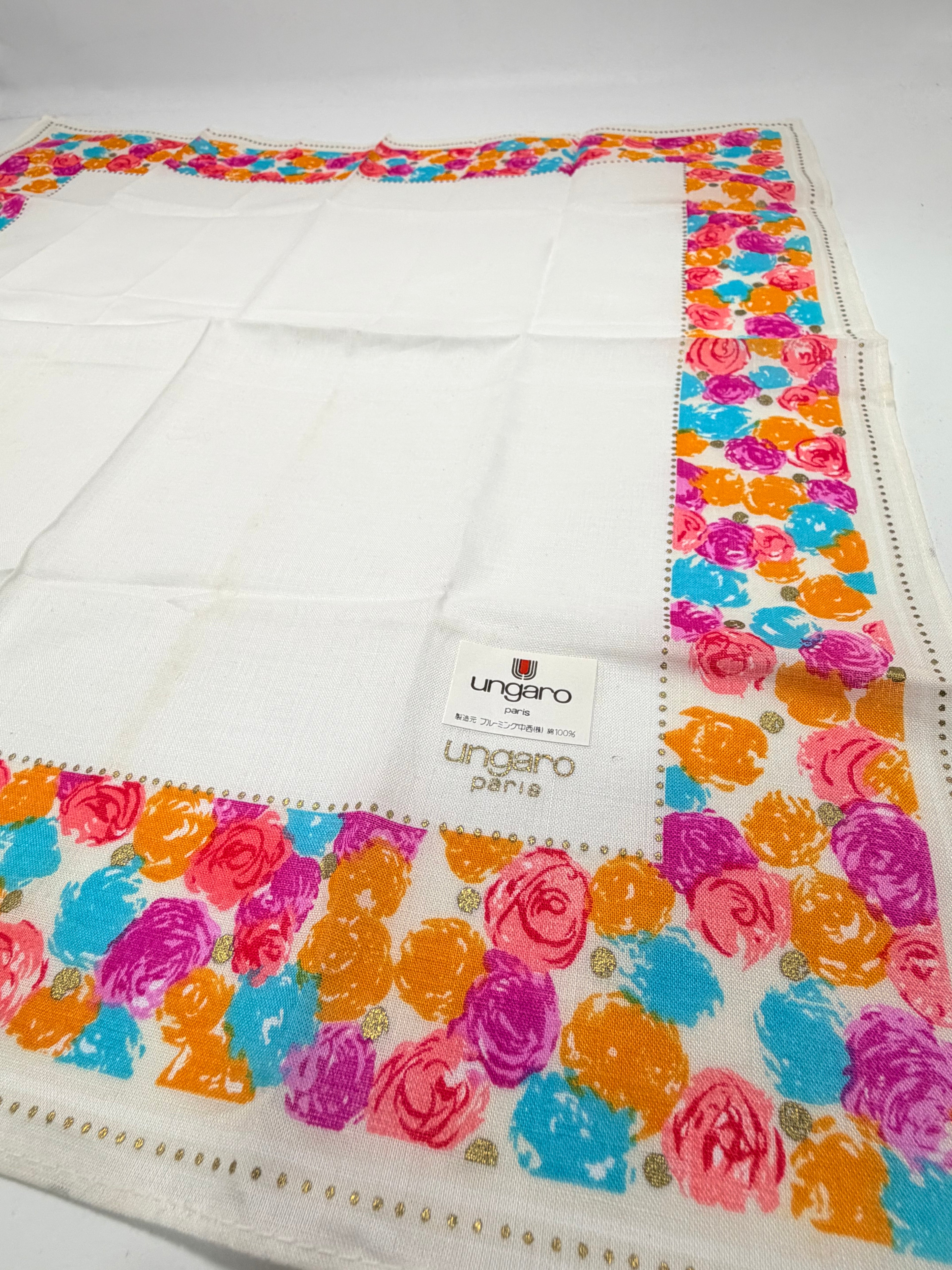 Ungaro Paris Floral Border Scarf – Multicolor