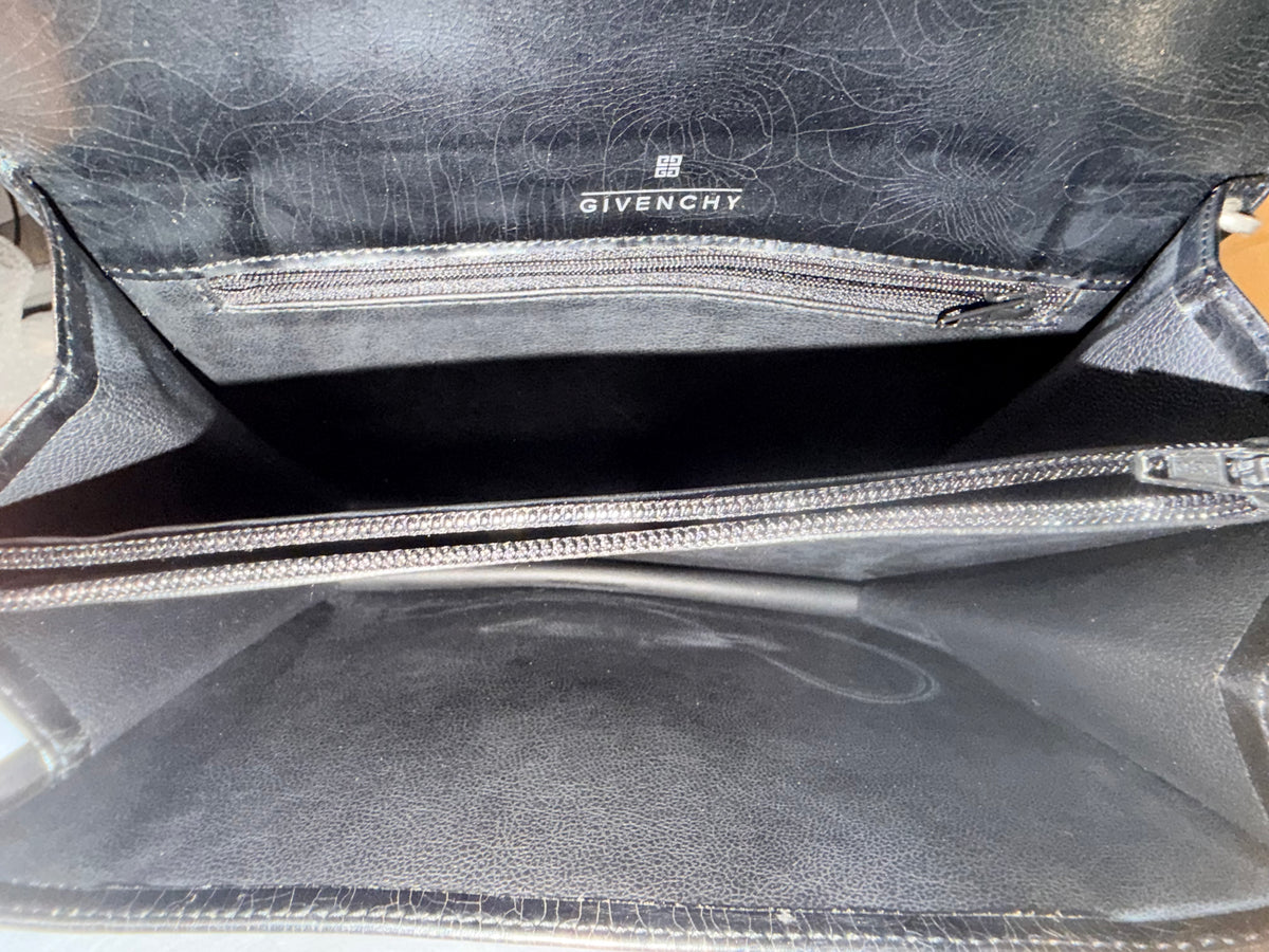 Givenchy Black Leather Wristlet Clutch