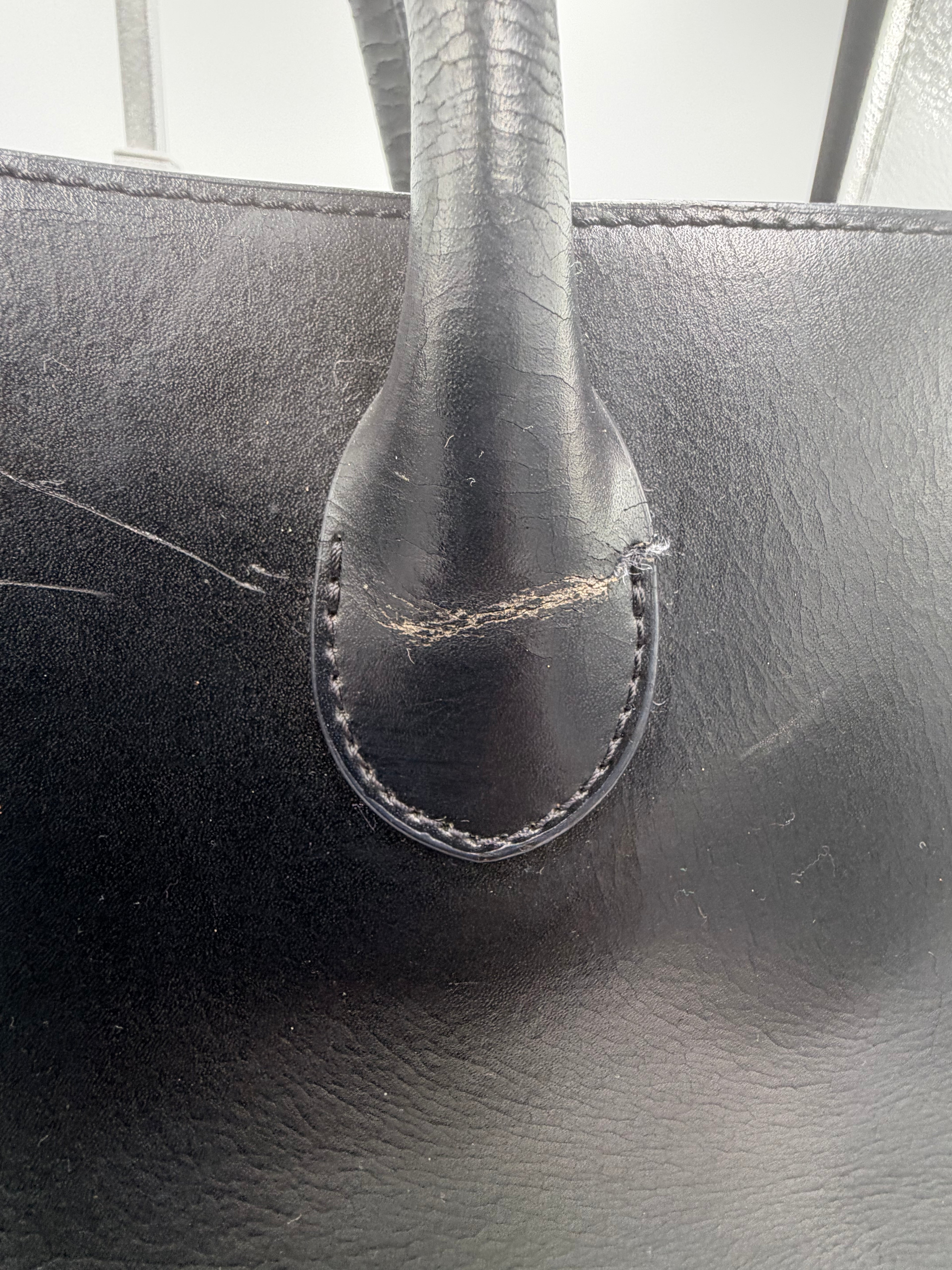 Balenciaga Black Leather Tote Bag