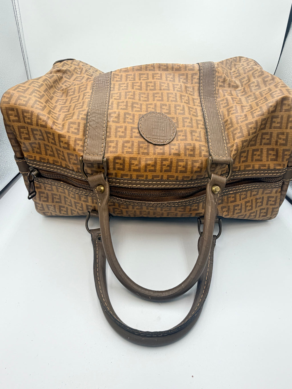 Fendi Vintage Zucca Monogram Boston Bag – Brown