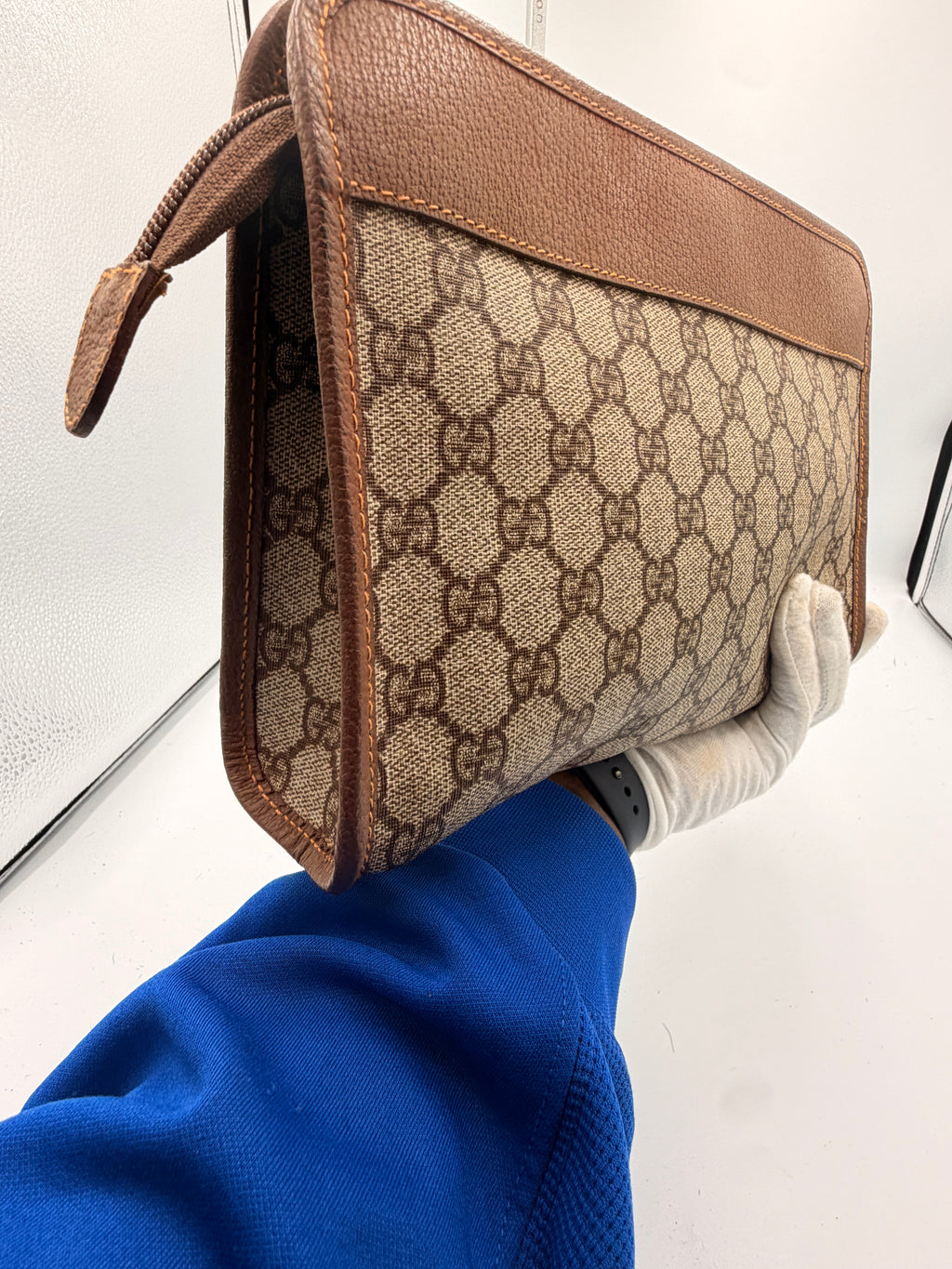 Gucci GG Supreme Monogram Clutch / Toiletry Bag