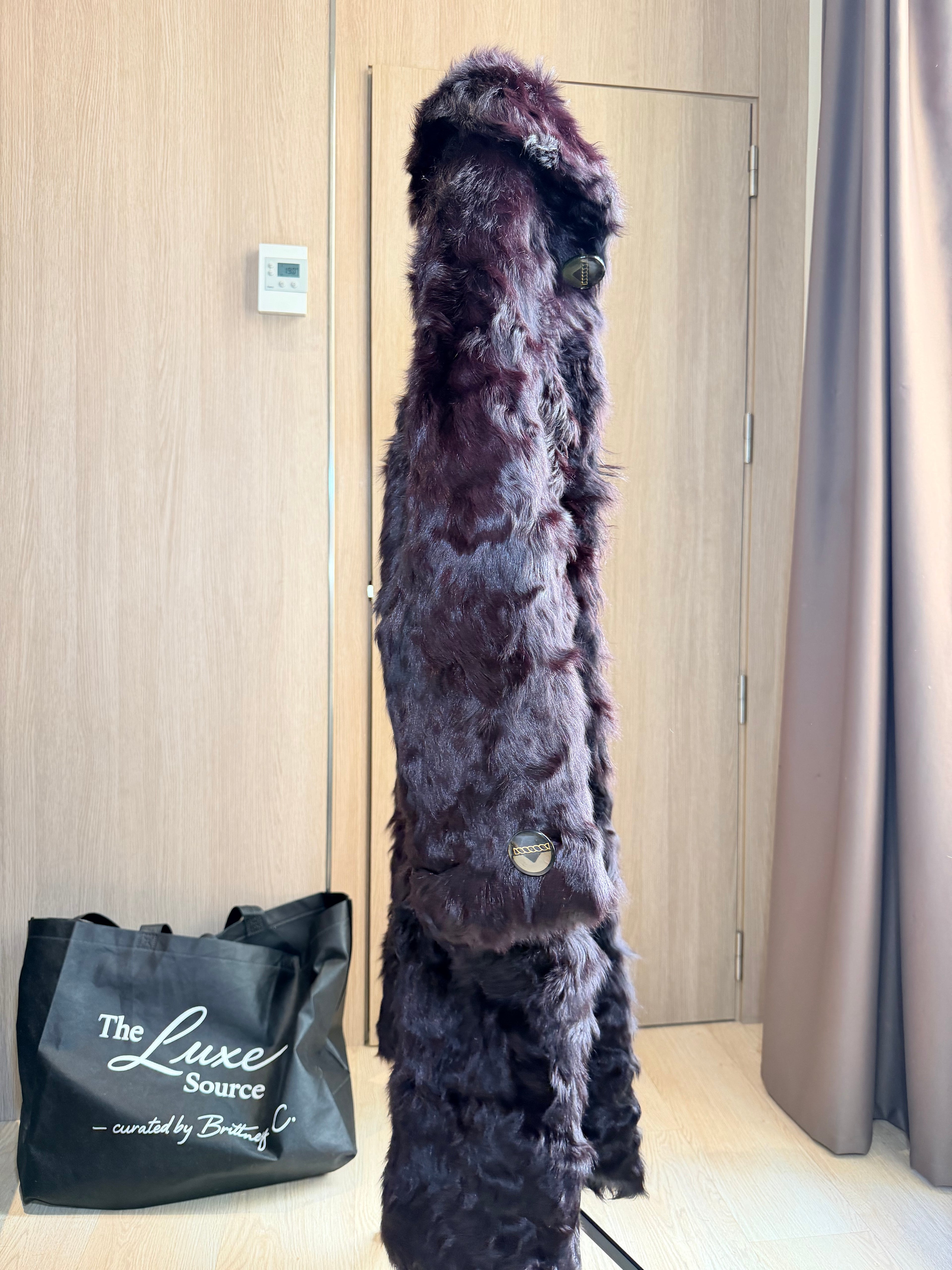Vintage Burgundy Persian Lamb Fur Coat – XL/1X - 017