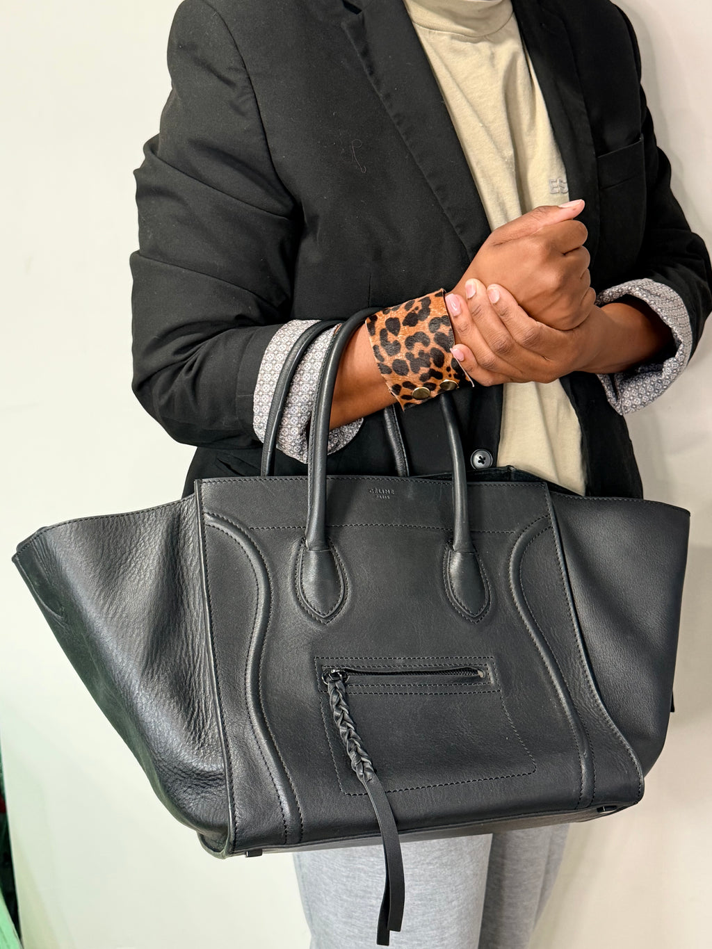 Celine Phantom Luggage Tote – Black Leather