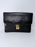Balenciaga Black Leather Clutch with Retractable Strap