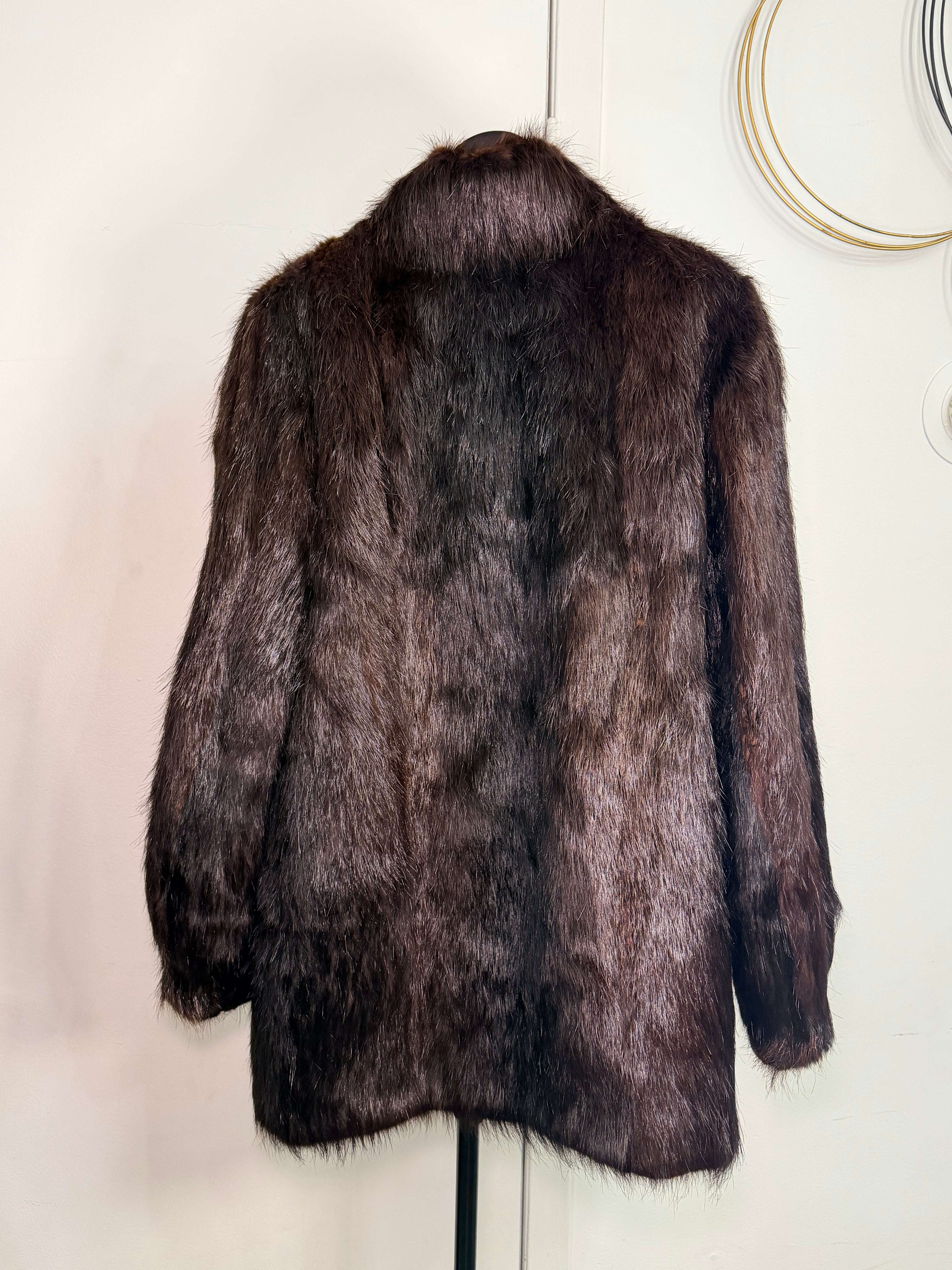 Vintage Mink Fur Coat – Espresso Brown (Medium)