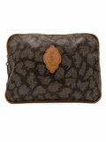 Yves Saint Laurent YSL Logo Cosmetic Pouch / Clutch – Brown