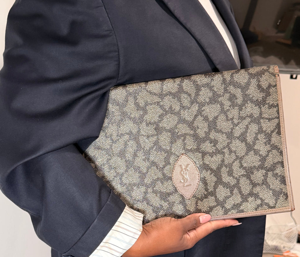 Yves Saint Laurent Monogram Canvas Clutch