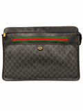 Gucci GG Web Stripe Portfolio Clutch / Document Carrier