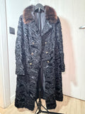 Vintage Persian Lamb Fur Coat with Mink Collar – Large / XL