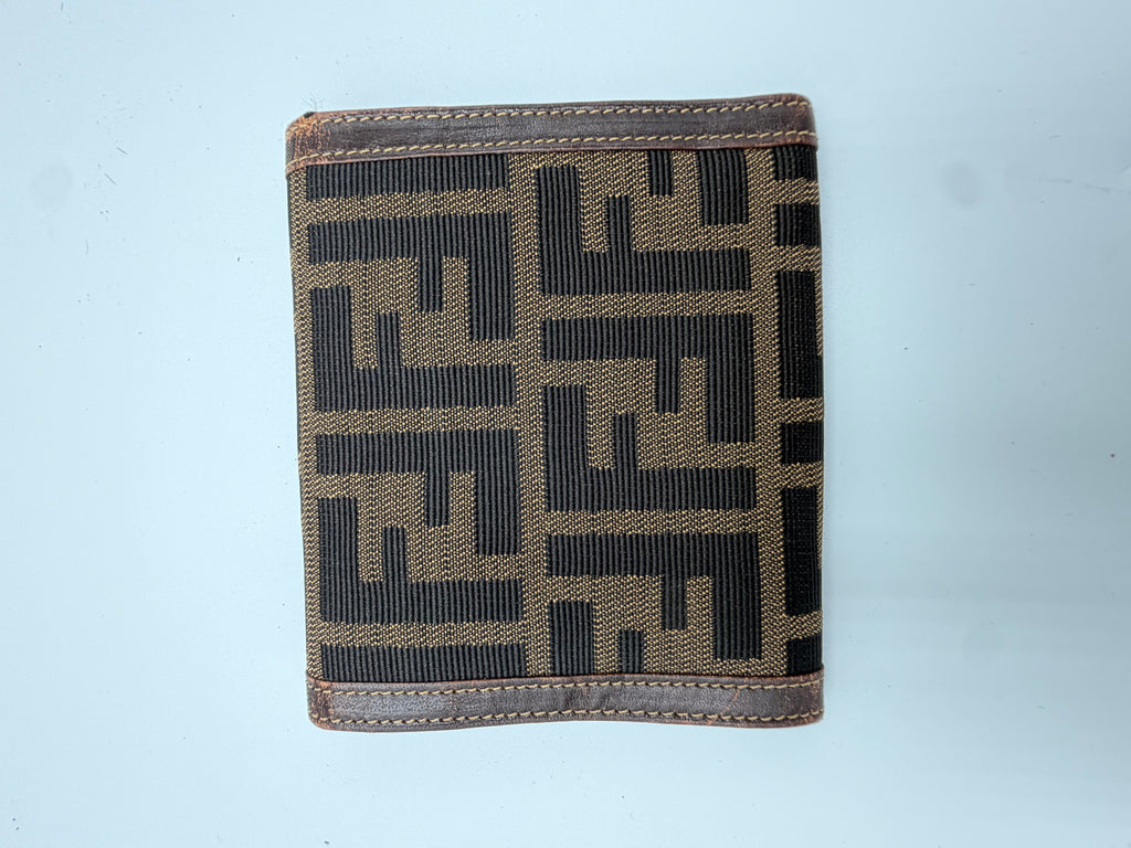 Fendi Zucca Canvas & Leather Trifold Wallet (Unisex)